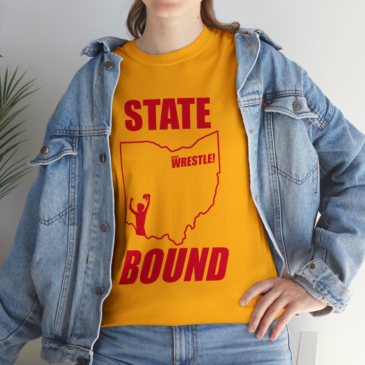 Ohio State Bound, Red Logo, Unisex Heavy Cotton Tee