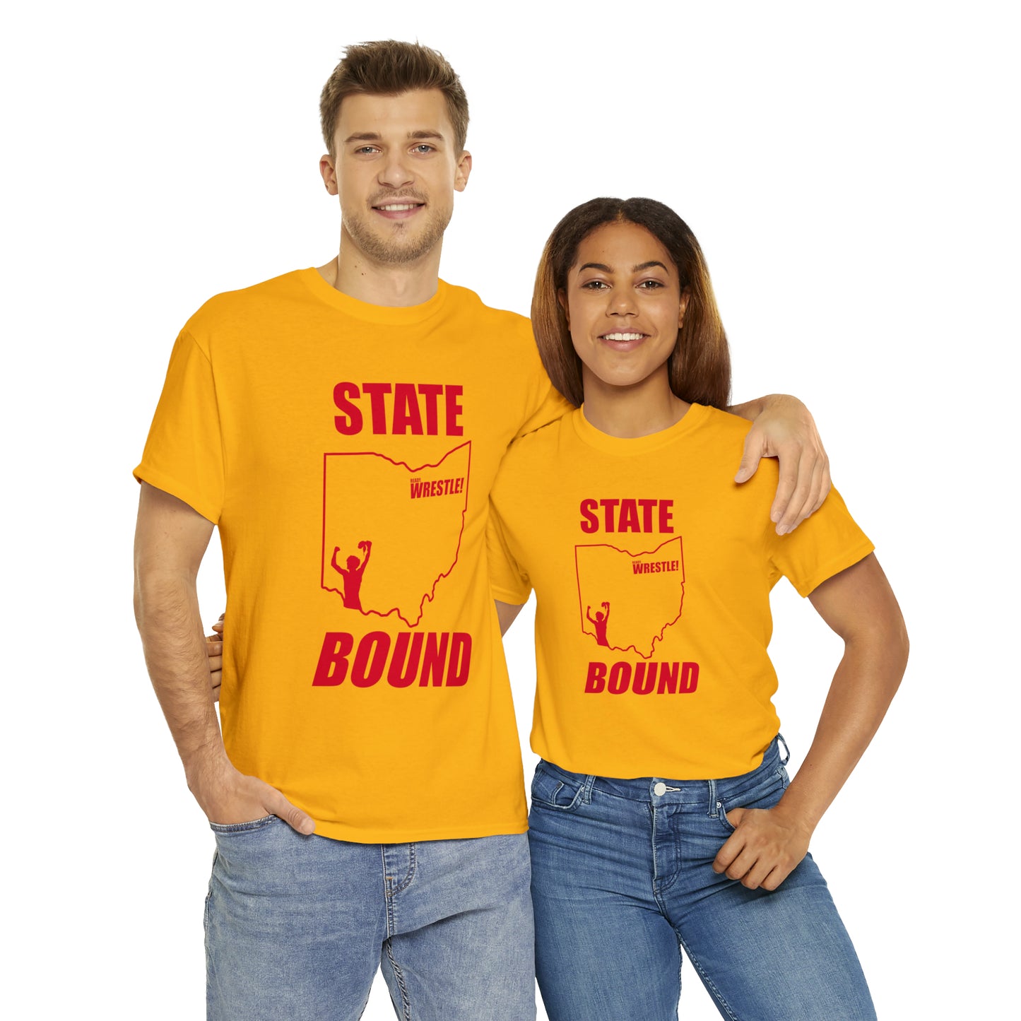 Ohio State Bound, Red Logo, Unisex Heavy Cotton Tee