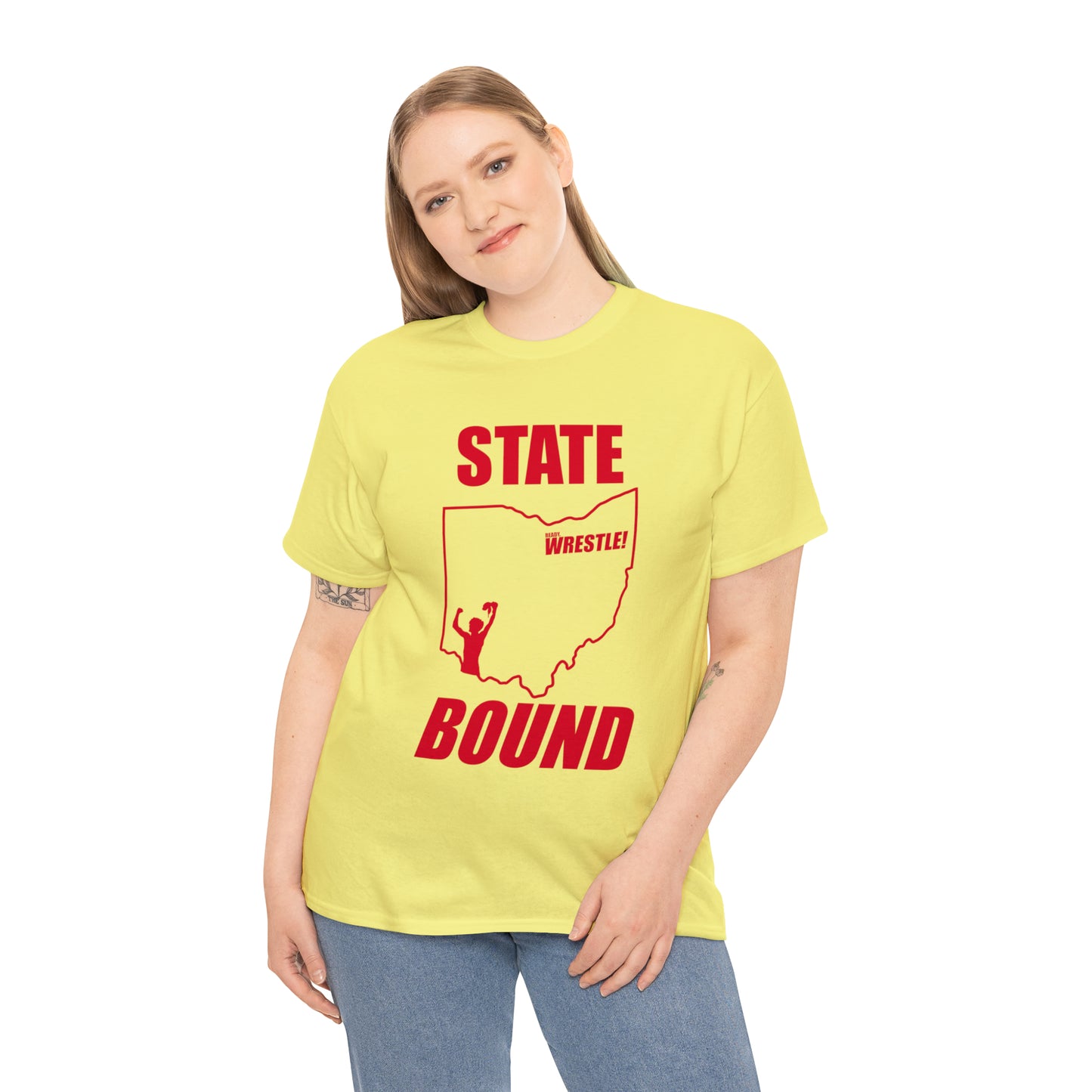Ohio State Bound, Red Logo, Unisex Heavy Cotton Tee