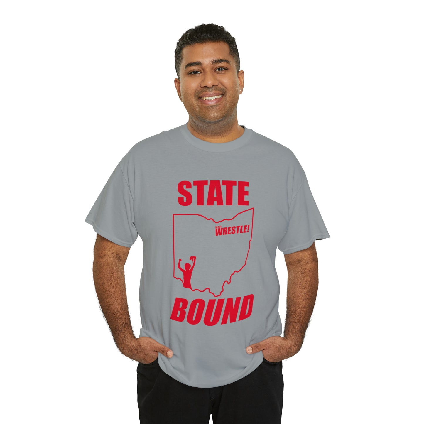 Ohio State Bound, Red Logo, Unisex Heavy Cotton Tee