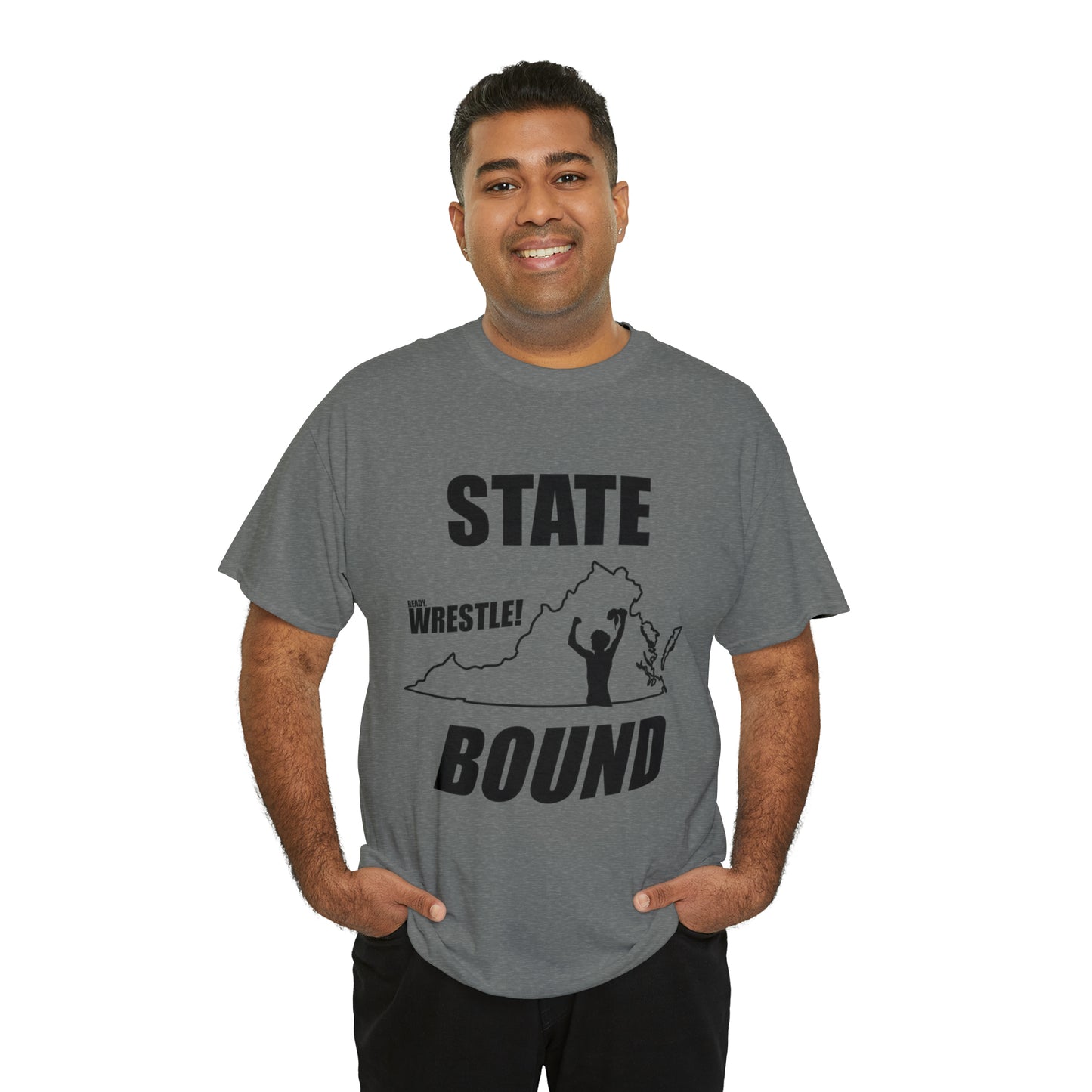 Virginia State Bound, Black Logo, Unisex Heavy Cotton Tee