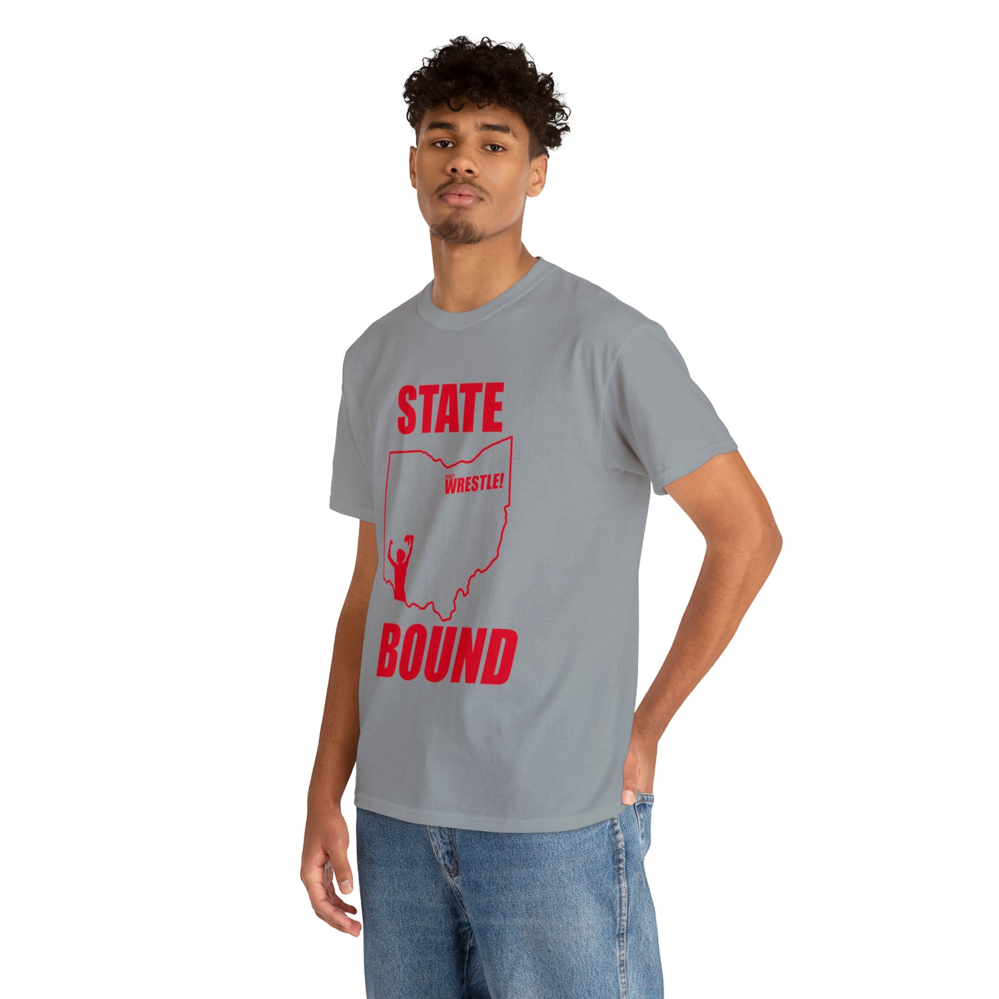 Ohio State Bound, Red Logo, Unisex Heavy Cotton Tee