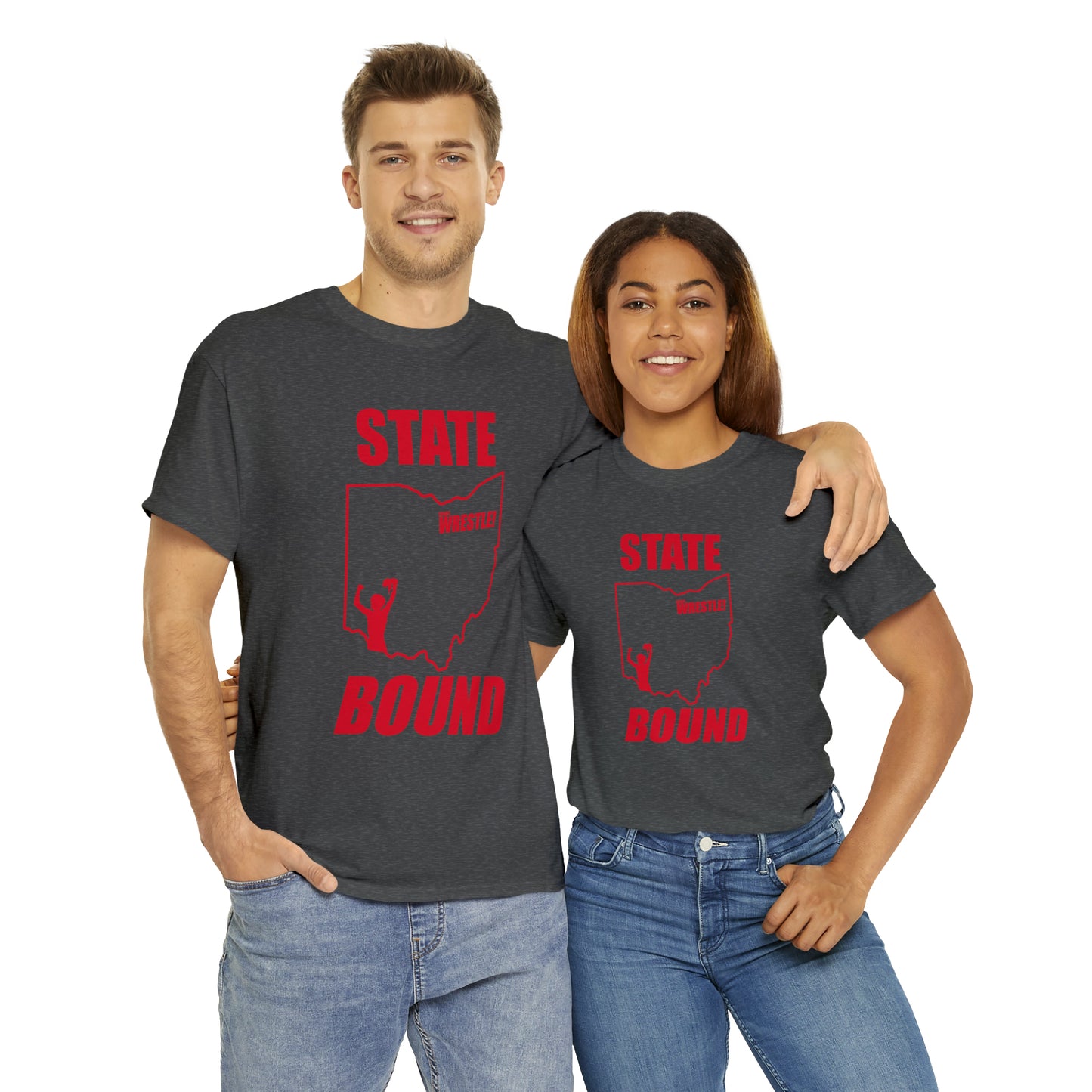 Ohio State Bound, Red Logo, Unisex Heavy Cotton Tee