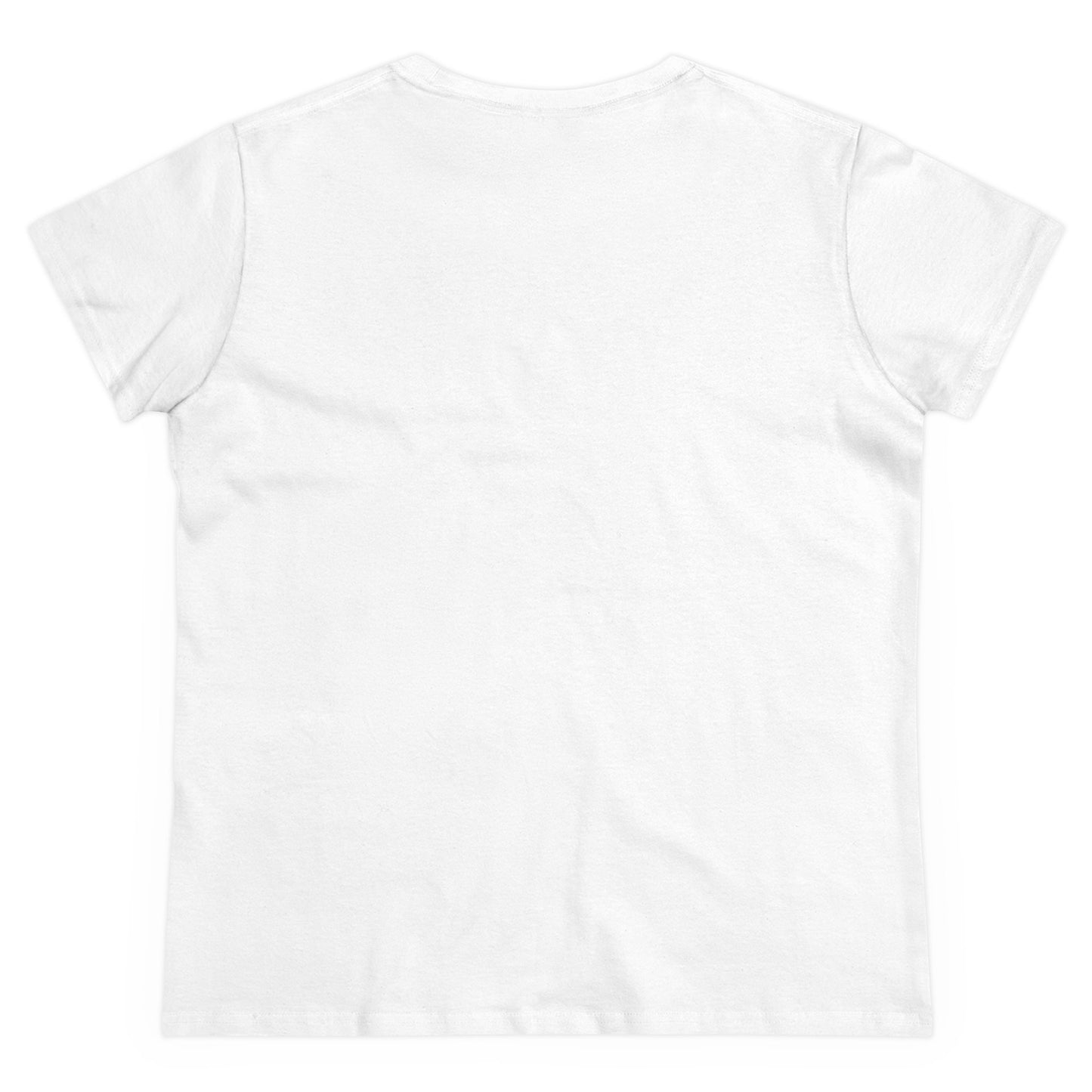 Ready. Wrestle! Women's Midweight Cotton Tee, White/Pink Logo
