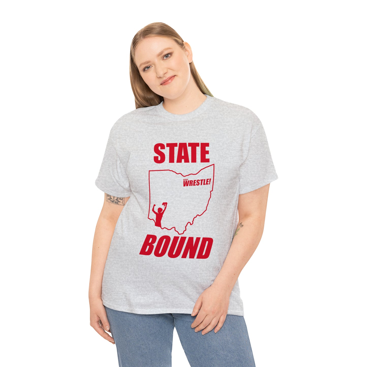 Ohio State Bound, Red Logo, Unisex Heavy Cotton Tee