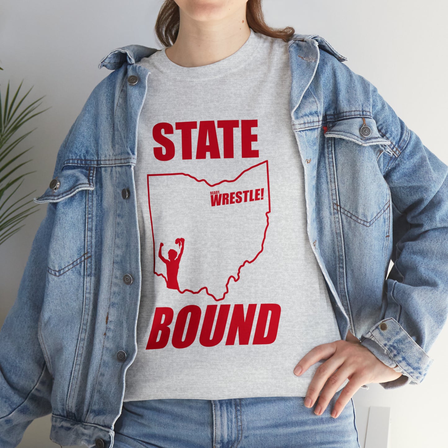 Ohio State Bound, Red Logo, Unisex Heavy Cotton Tee