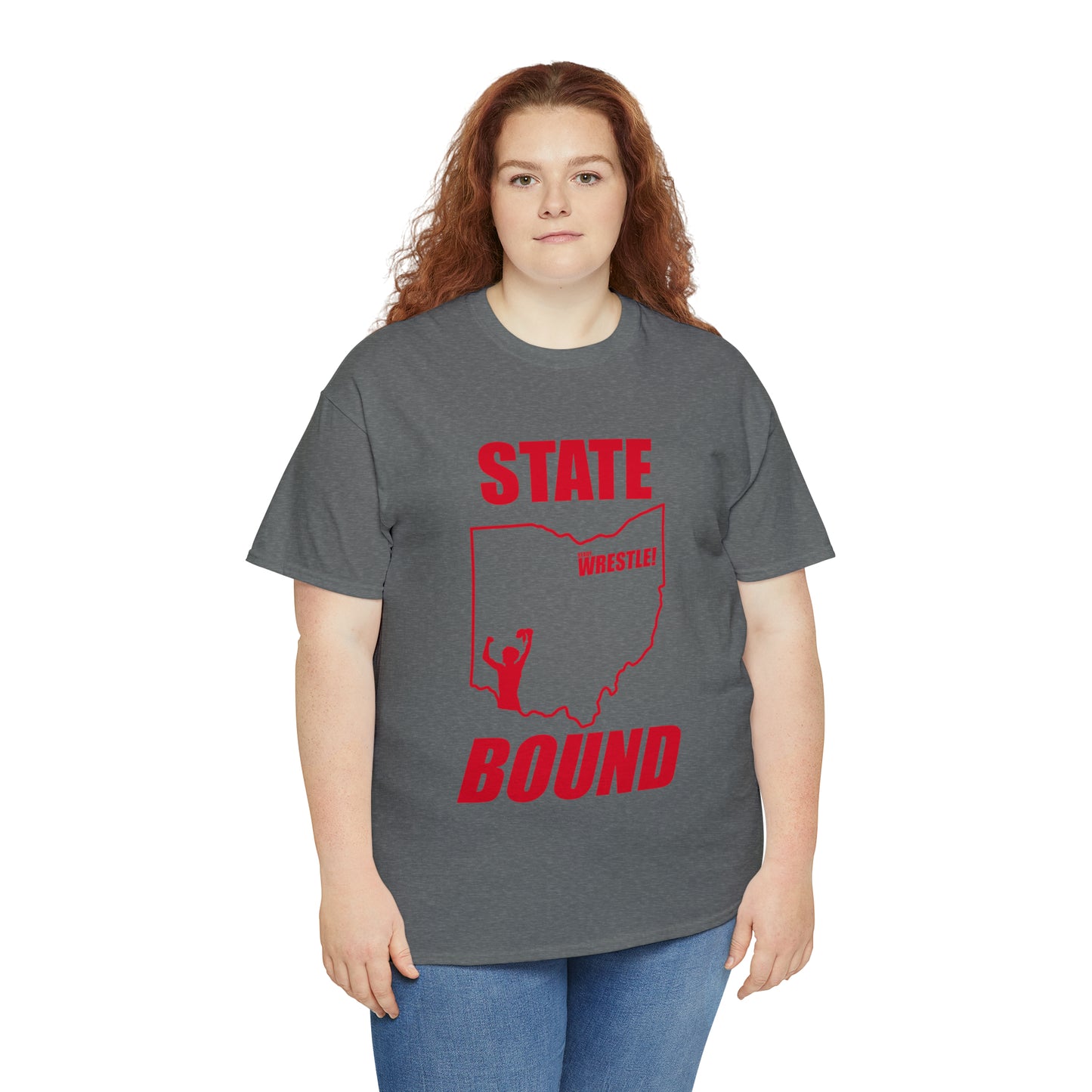 Ohio State Bound, Red Logo, Unisex Heavy Cotton Tee