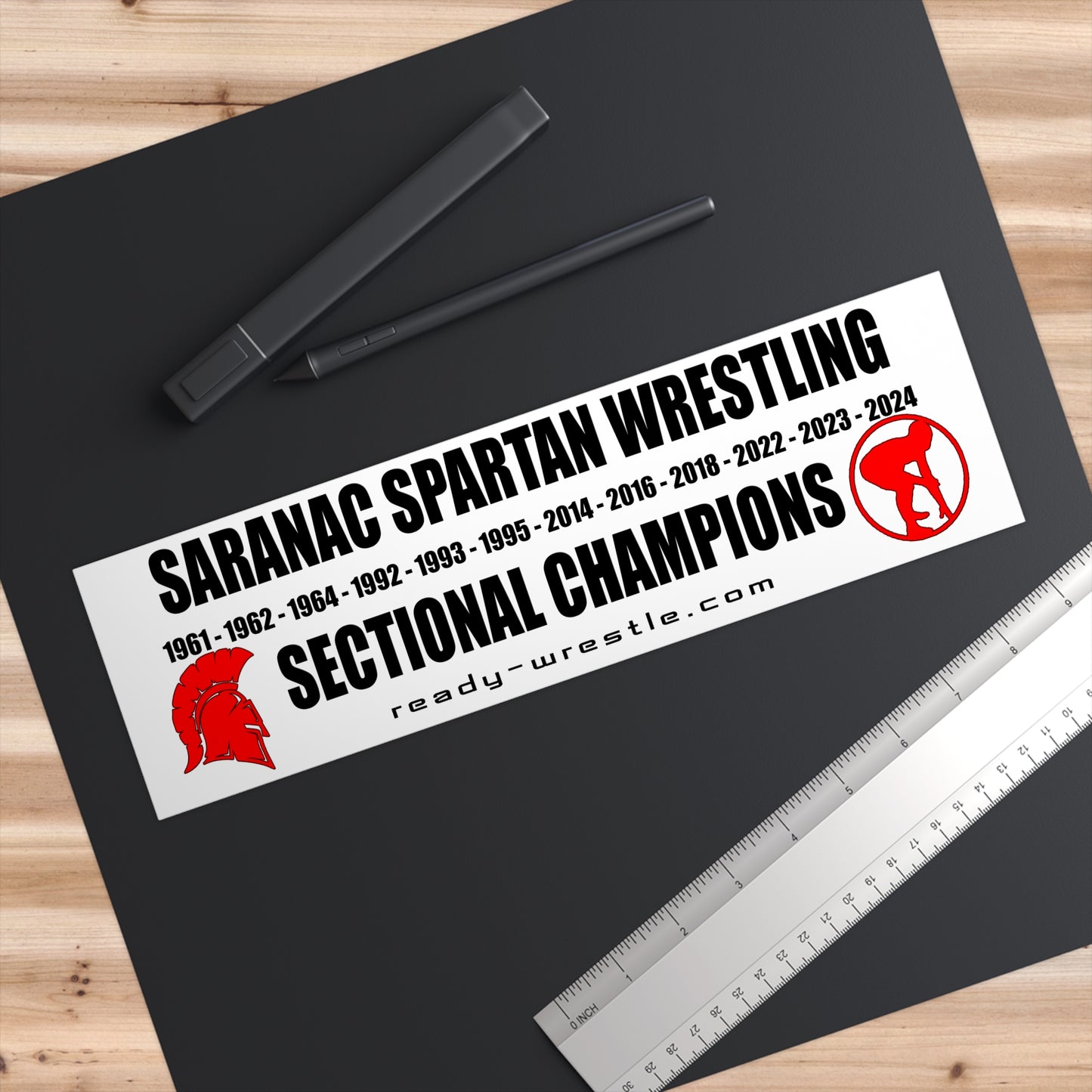 Saranac Spartan Wrestling Sectional Champions Bumper Sticker