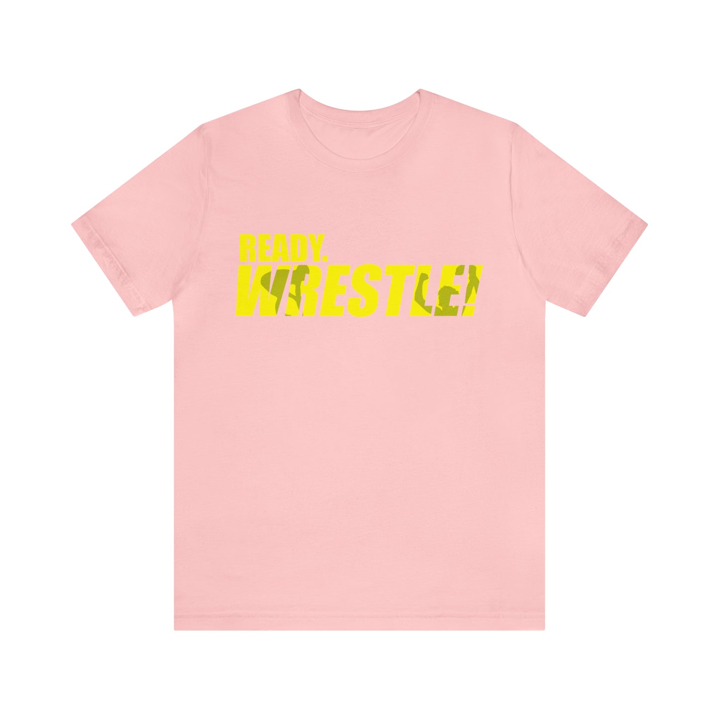 Ready. Wrestle! Gold Logo with Green, Unisex Jersey Short Sleeve Tee