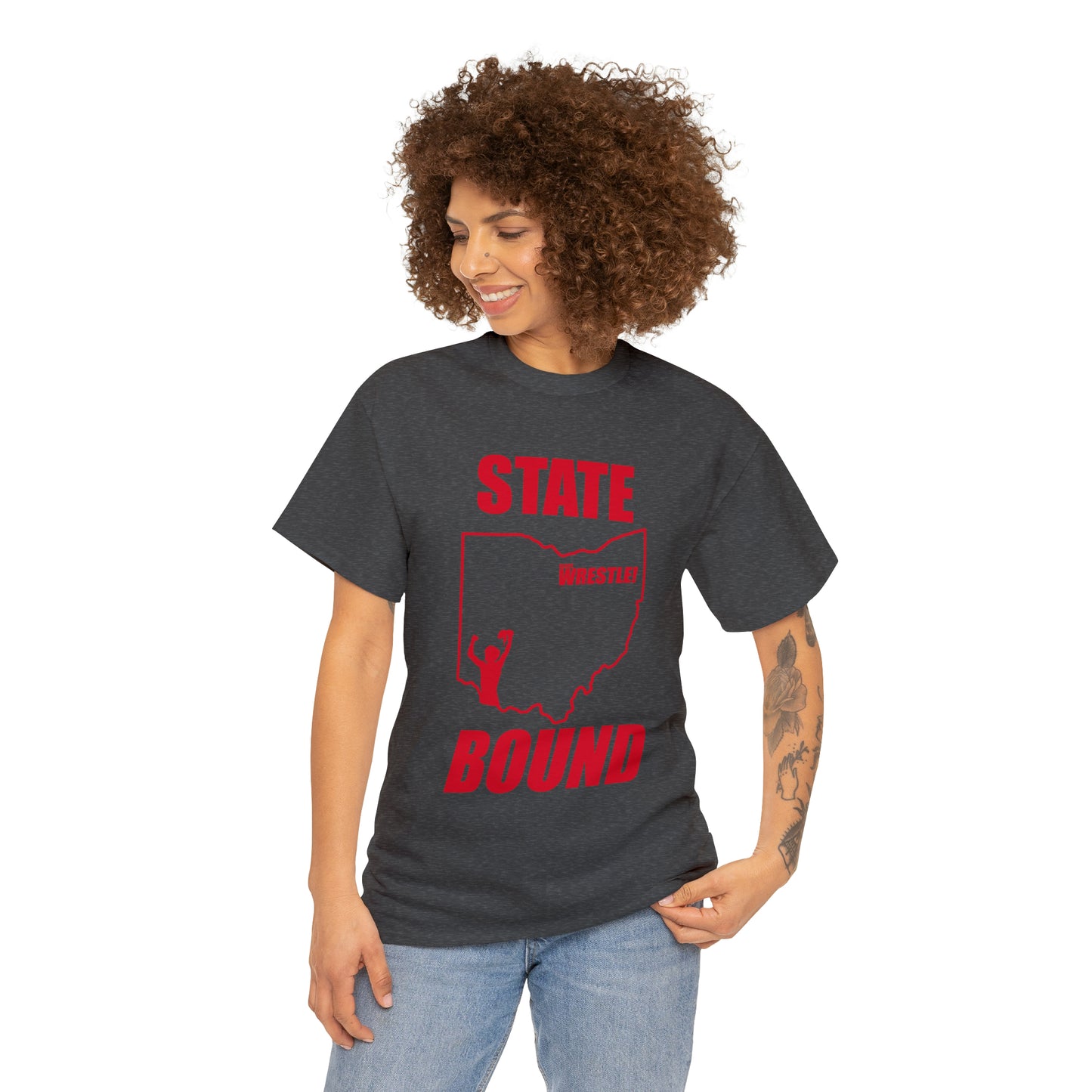 Ohio State Bound, Red Logo, Unisex Heavy Cotton Tee