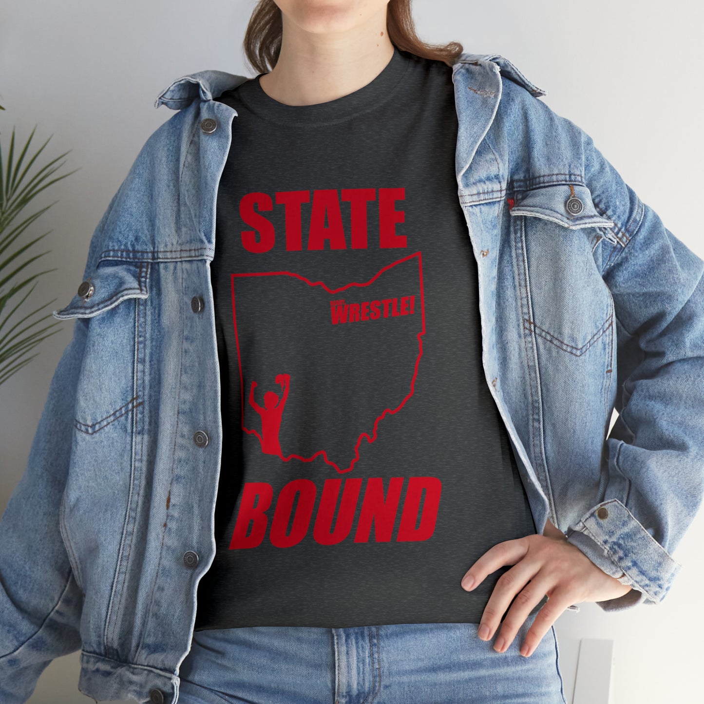 Ohio State Bound, Red Logo, Unisex Heavy Cotton Tee