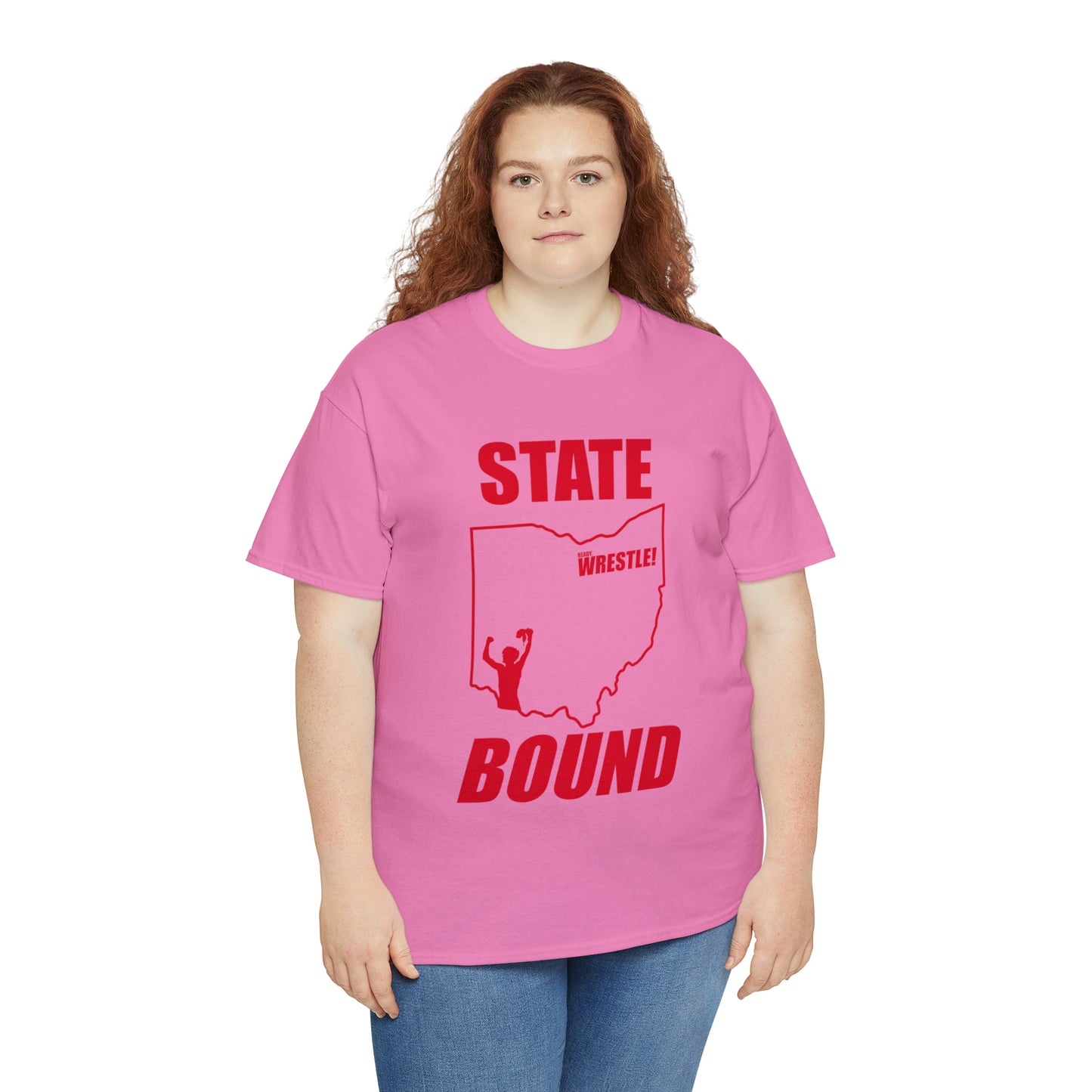 Ohio State Bound, Red Logo, Unisex Heavy Cotton Tee