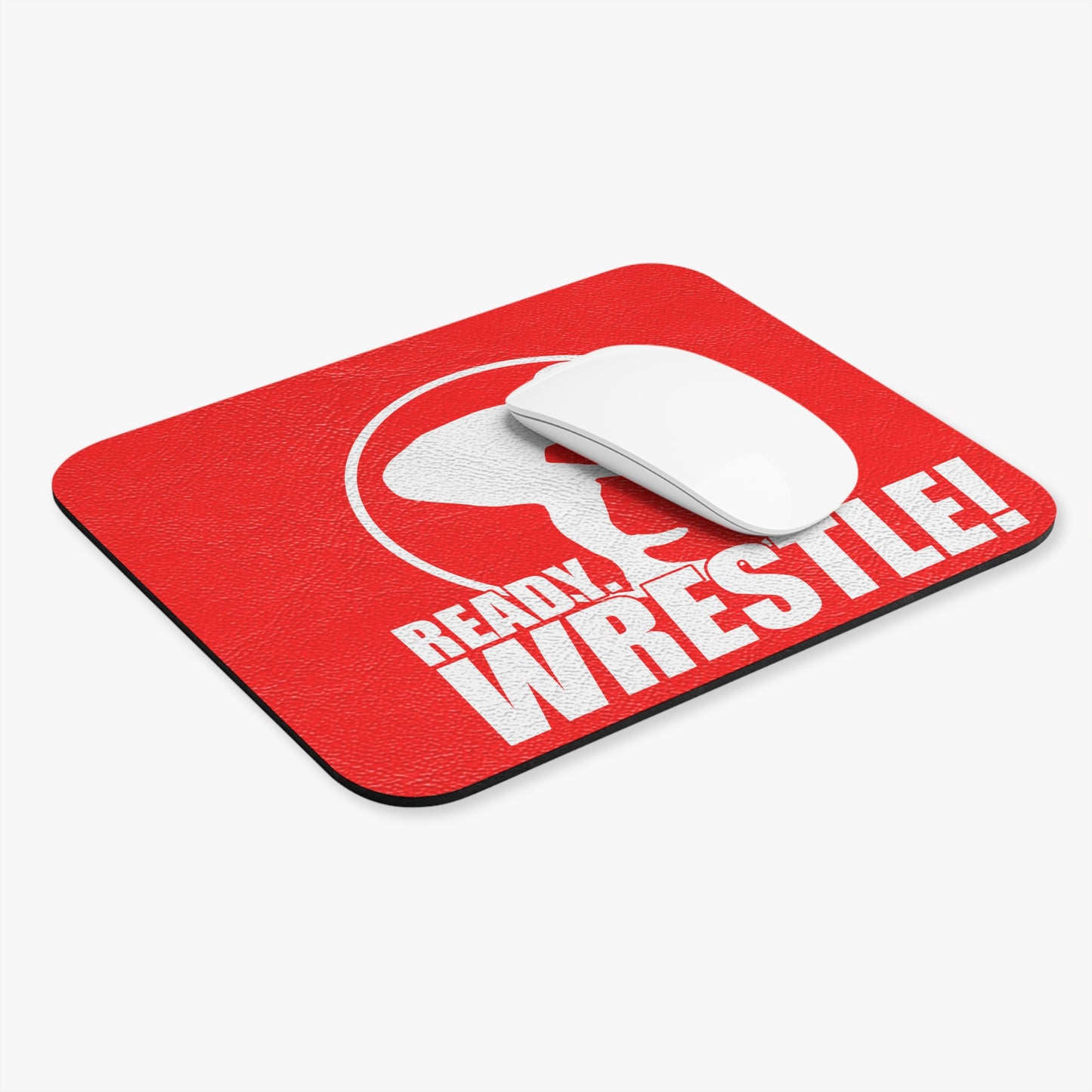 Ready. Wrestle! Mat Texture Mouse Pad - Red