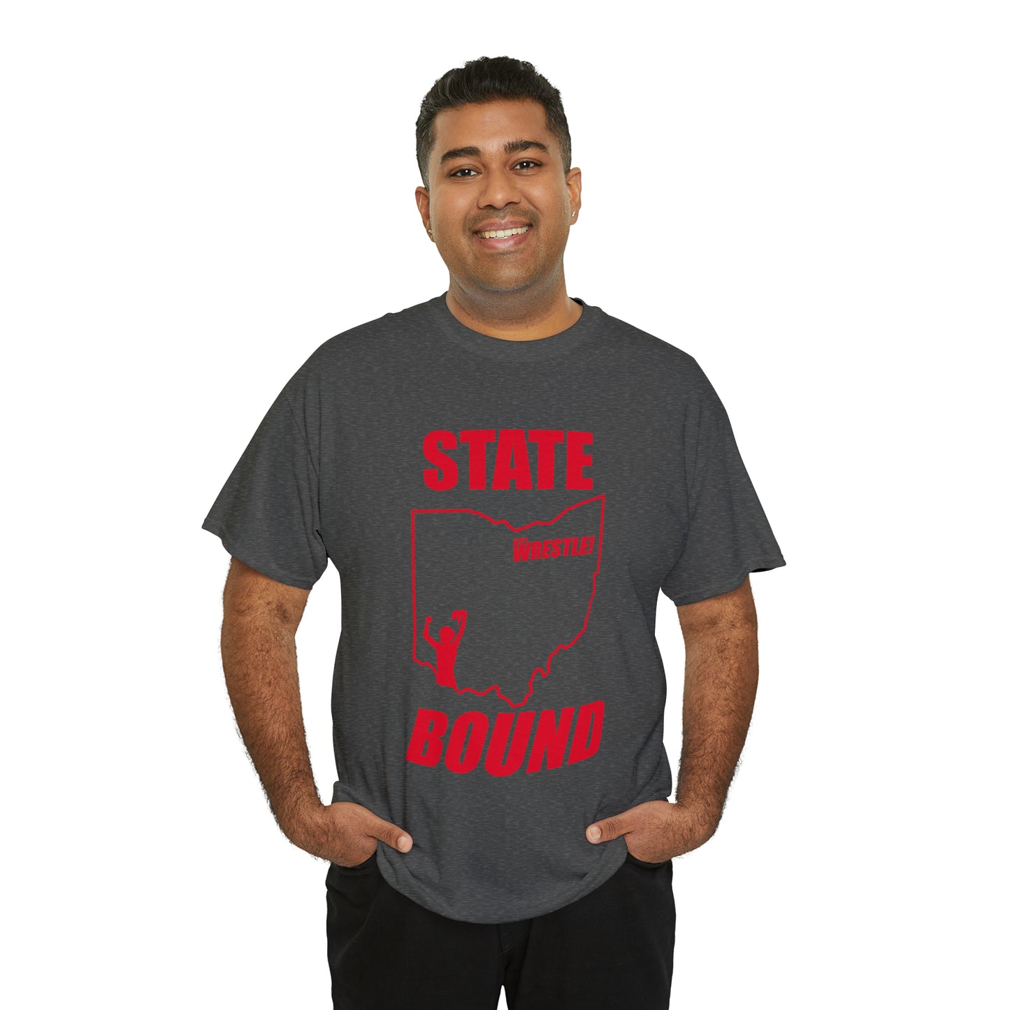 Ohio State Bound, Red Logo, Unisex Heavy Cotton Tee
