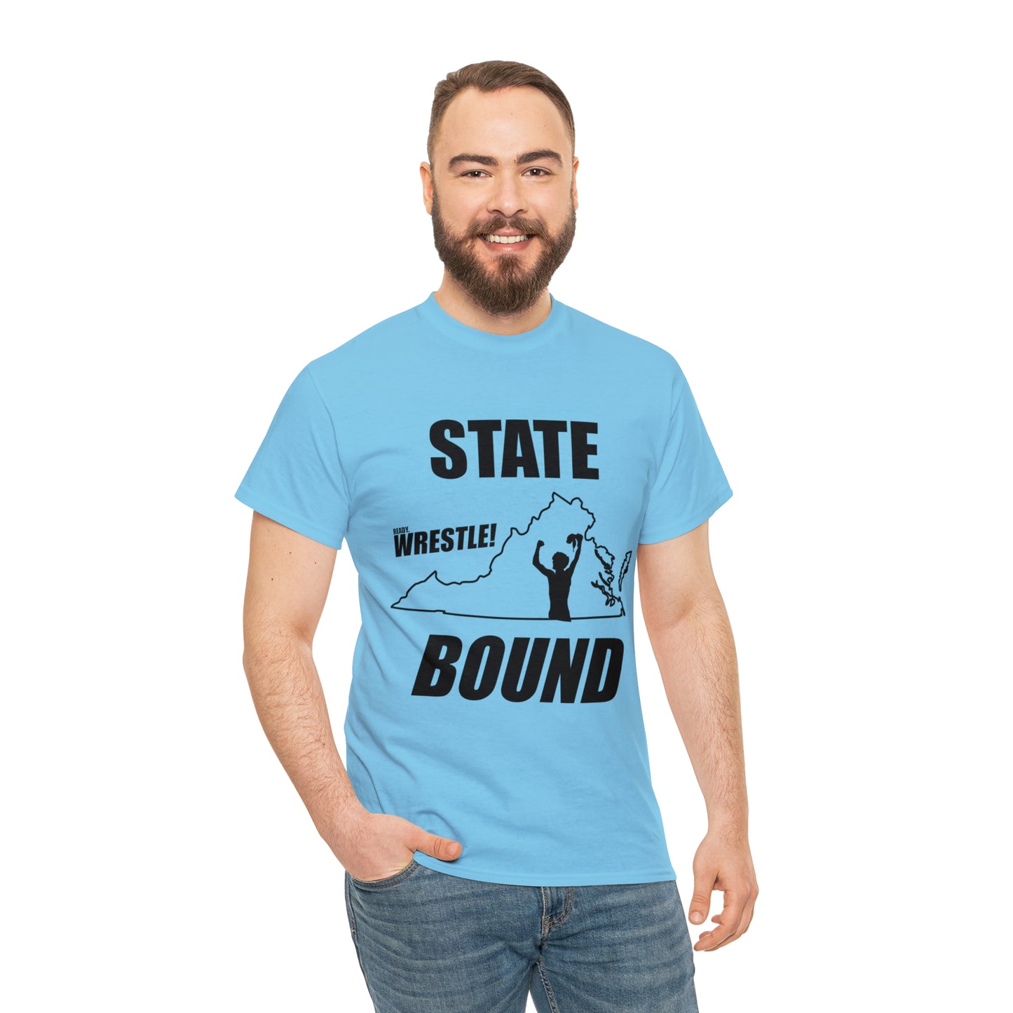 Virginia State Bound, Black Logo, Unisex Heavy Cotton Tee