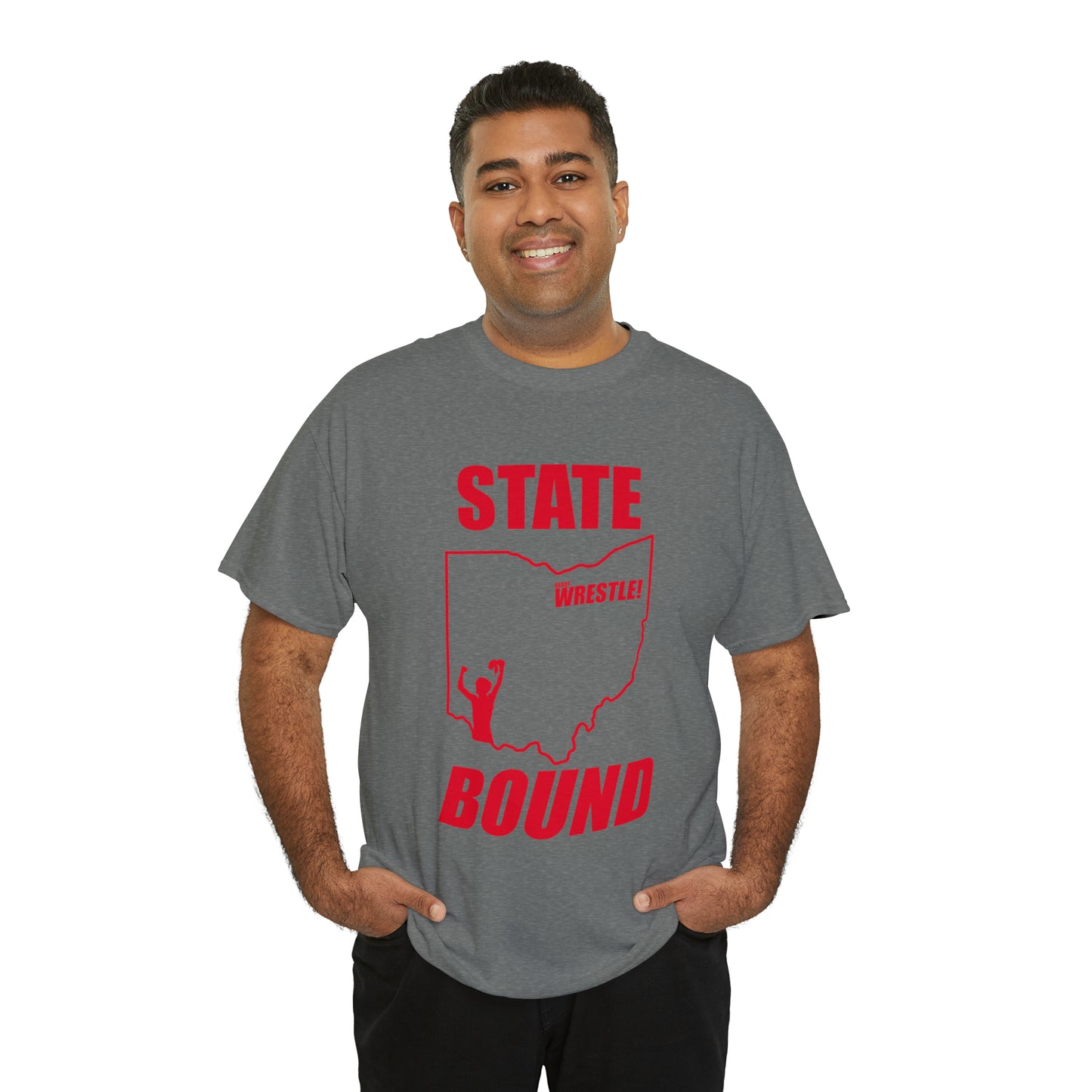 Ohio State Bound, Red Logo, Unisex Heavy Cotton Tee