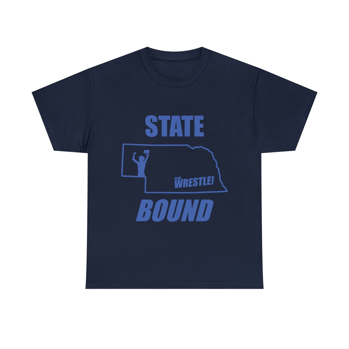 Nebraska State Bound, Royal Blue Logo, Unisex Heavy Cotton Tee