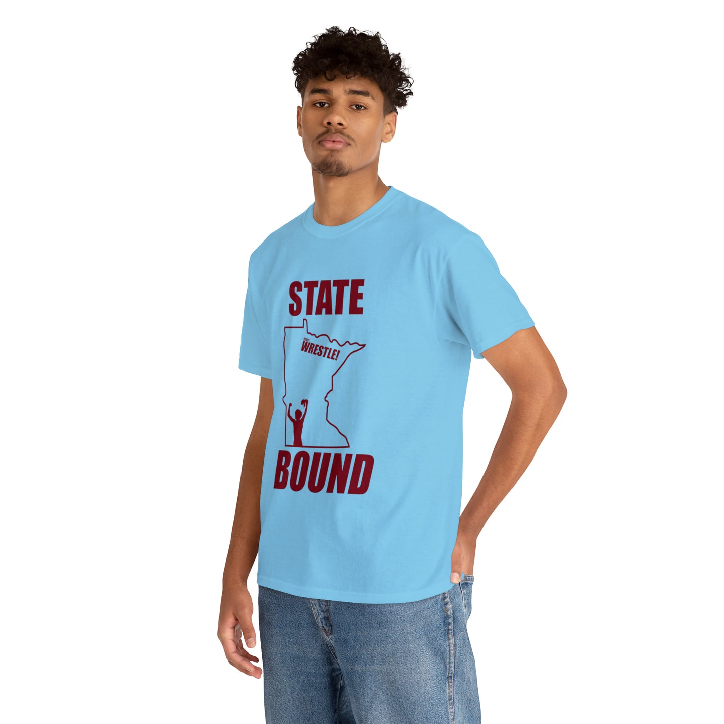 Minnetsota State Bound, Maroon Logo, Unisex Heavy Cotton Tee