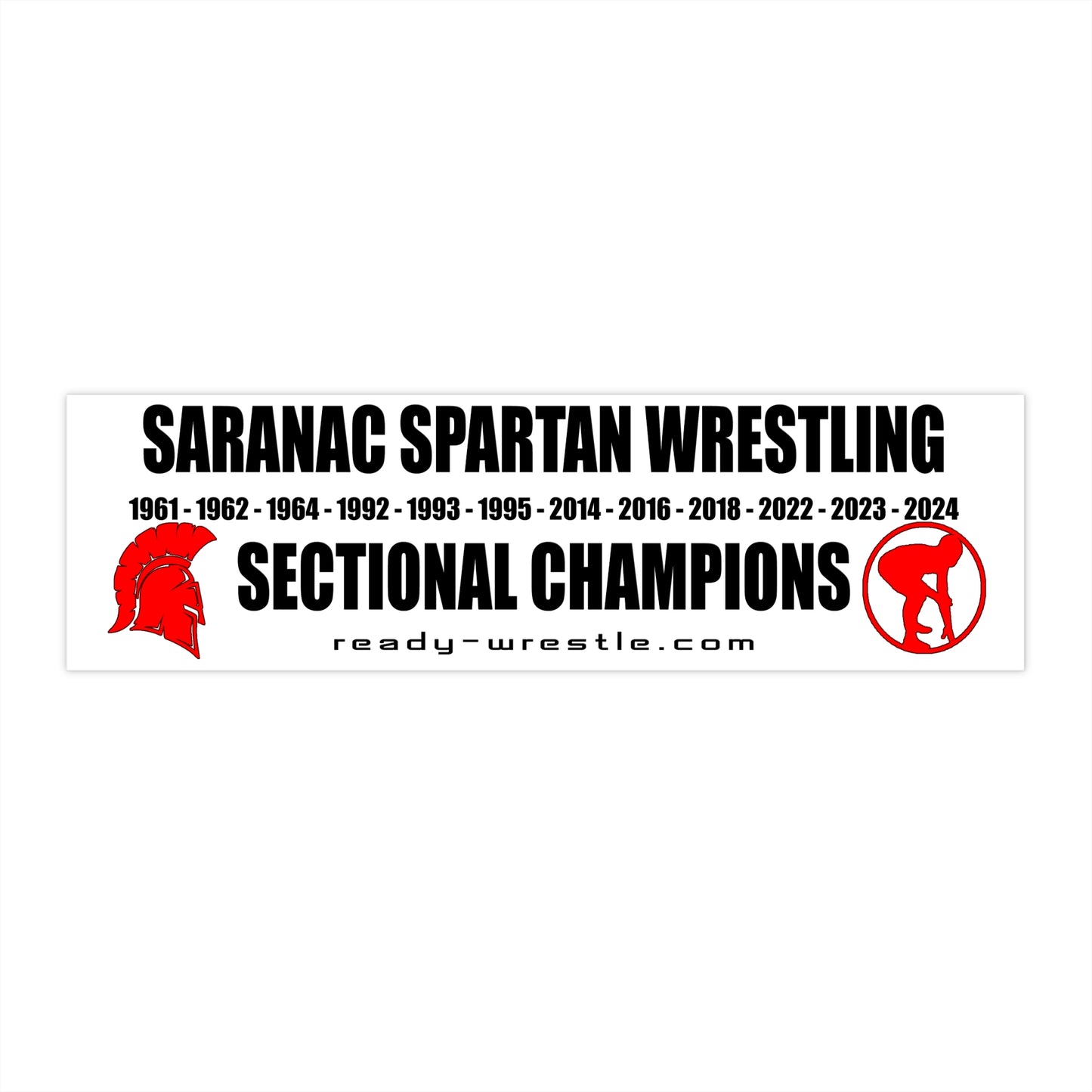 Saranac Spartan Wrestling Sectional Champions Bumper Sticker