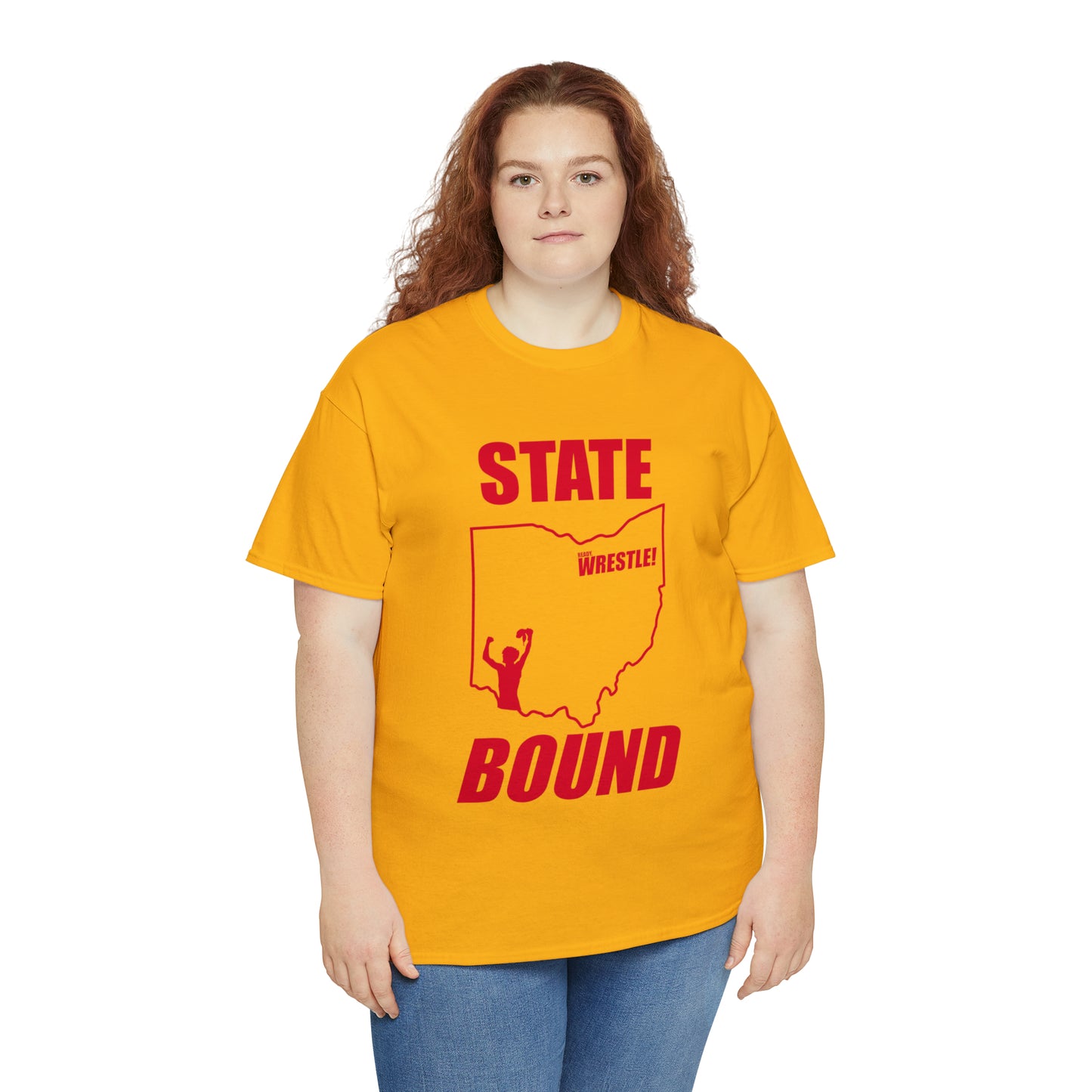 Ohio State Bound, Red Logo, Unisex Heavy Cotton Tee