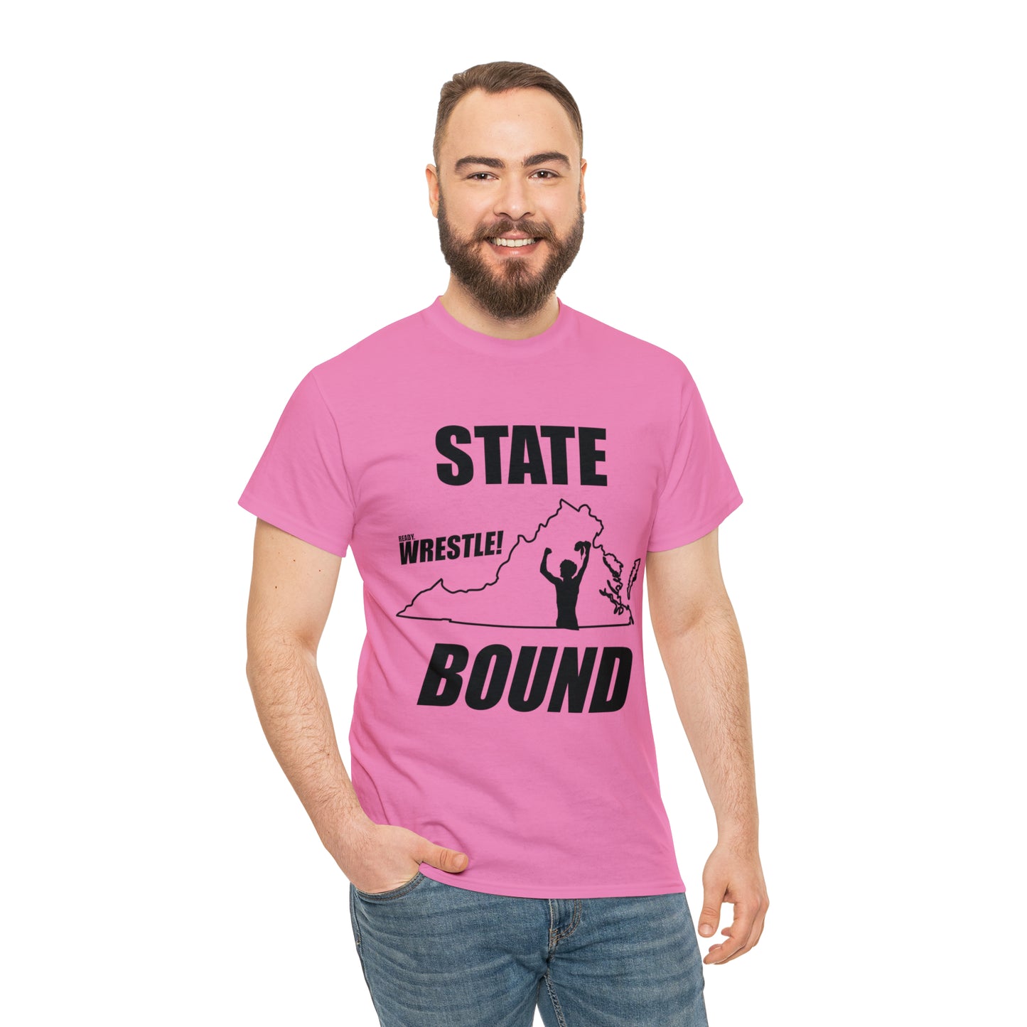 Virginia State Bound, Black Logo, Unisex Heavy Cotton Tee