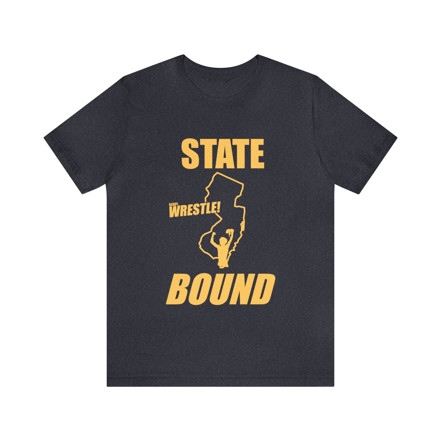 New Jersey State Bound, Gold Print, Bella+Canvas 3001, Unisex Jersey Short Sleeve Tee