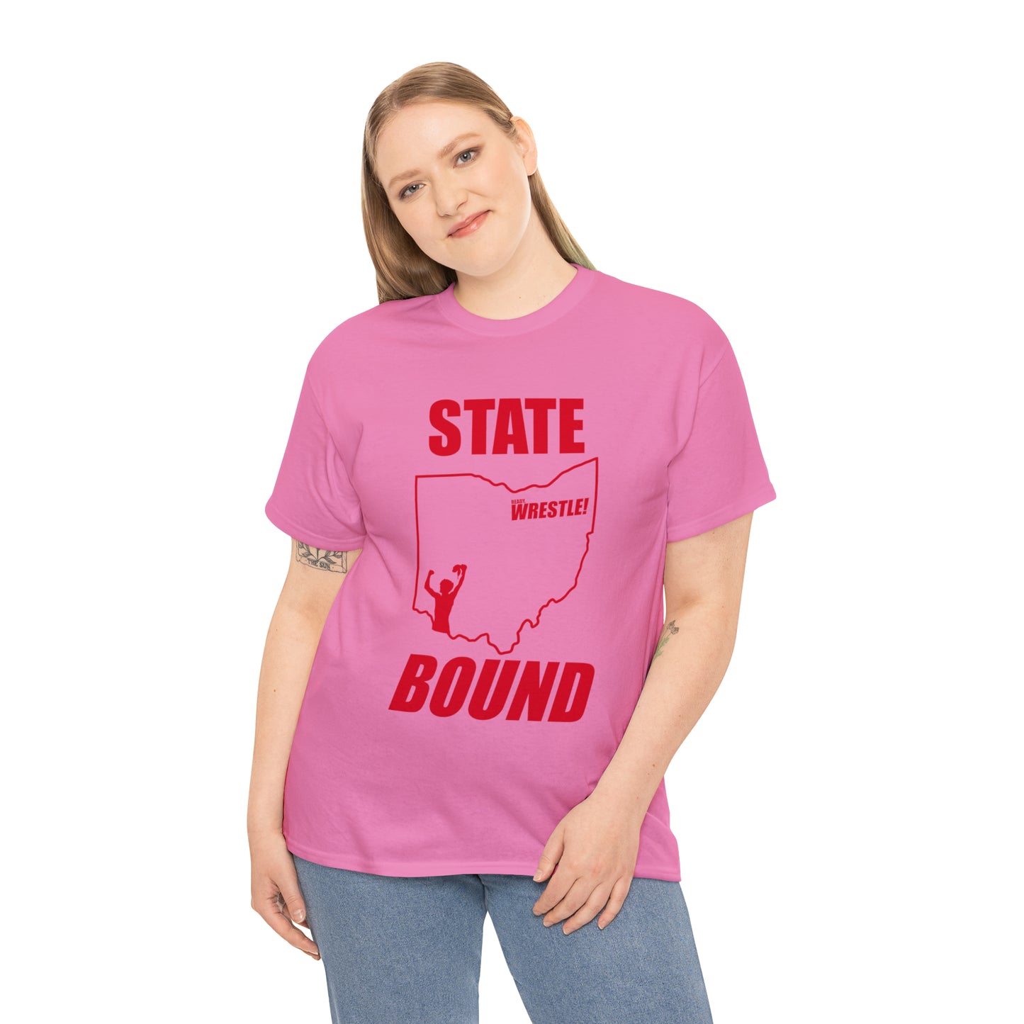 Ohio State Bound, Red Logo, Unisex Heavy Cotton Tee
