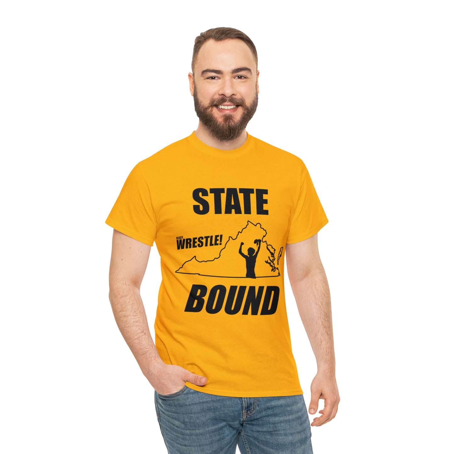 Virginia State Bound, Black Logo, Unisex Heavy Cotton Tee