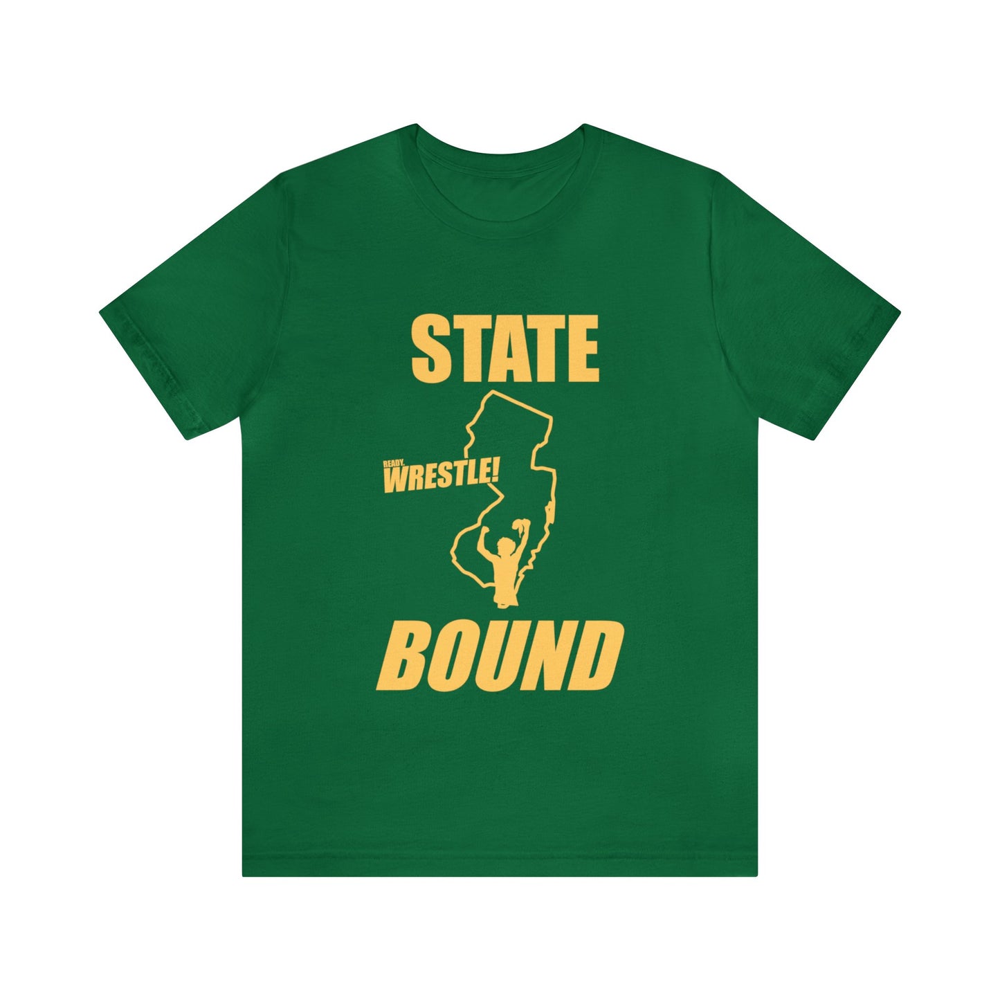 New Jersey State Bound, Gold Print, Bella+Canvas 3001, Unisex Jersey Short Sleeve Tee