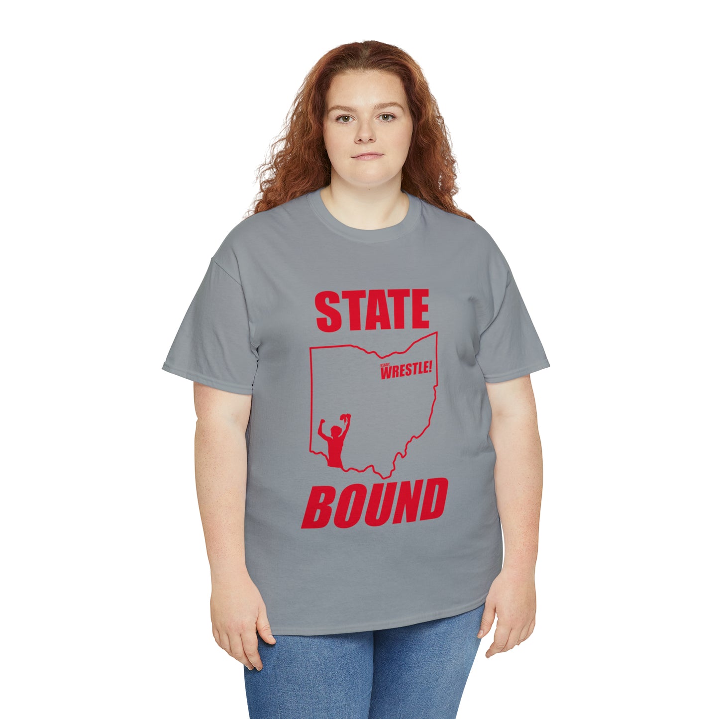Ohio State Bound, Red Logo, Unisex Heavy Cotton Tee