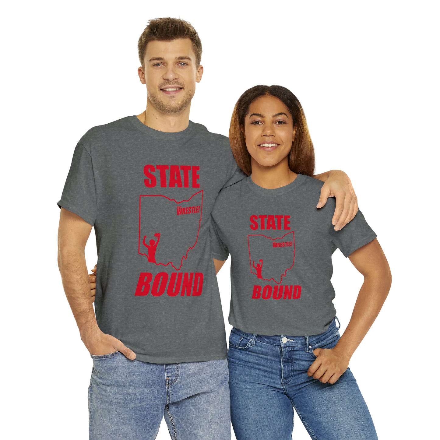 Ohio State Bound, Red Logo, Unisex Heavy Cotton Tee