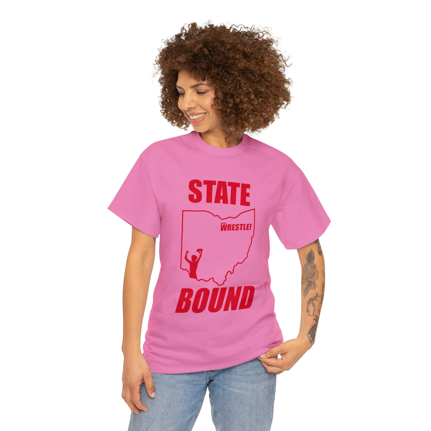 Ohio State Bound, Red Logo, Unisex Heavy Cotton Tee