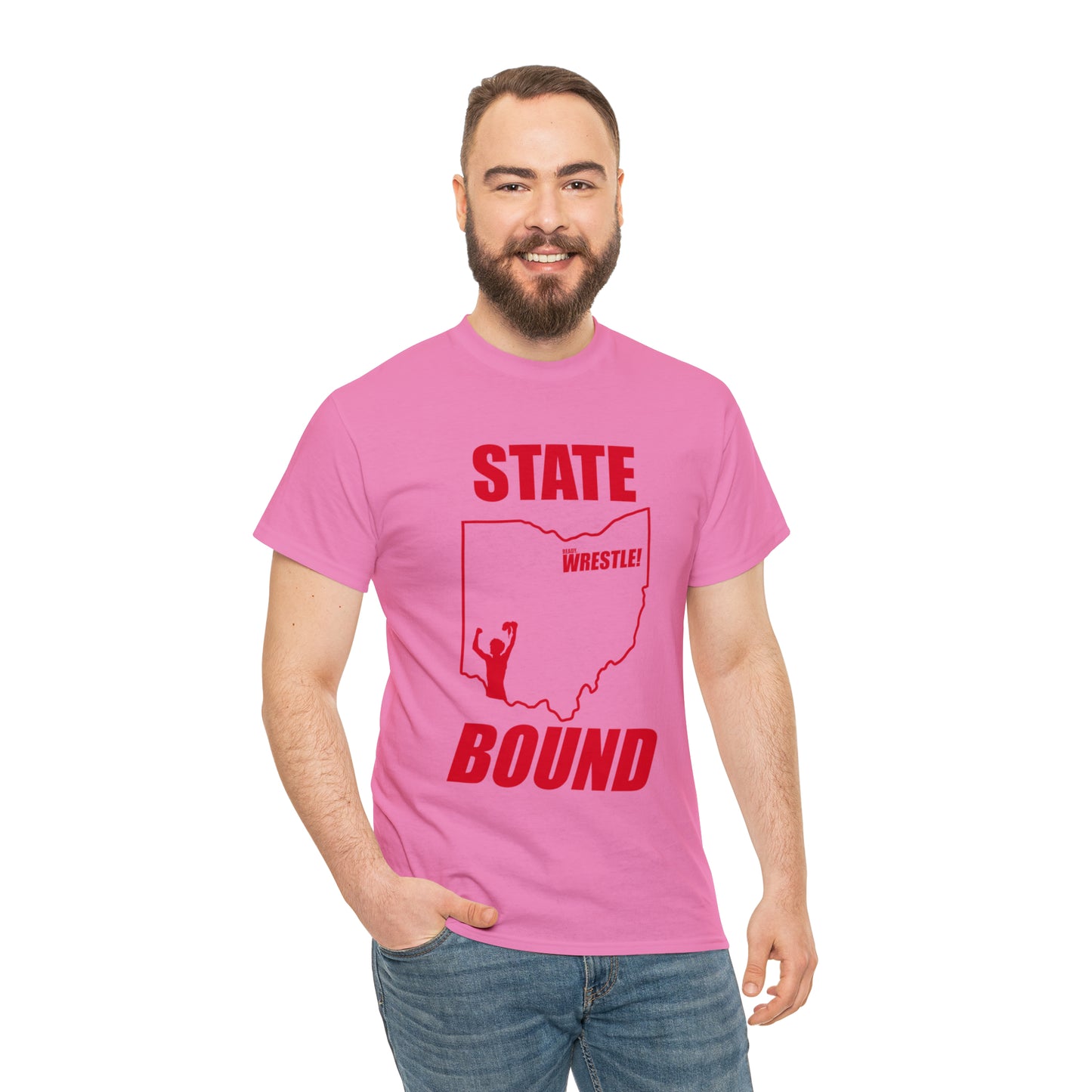 Ohio State Bound, Red Logo, Unisex Heavy Cotton Tee