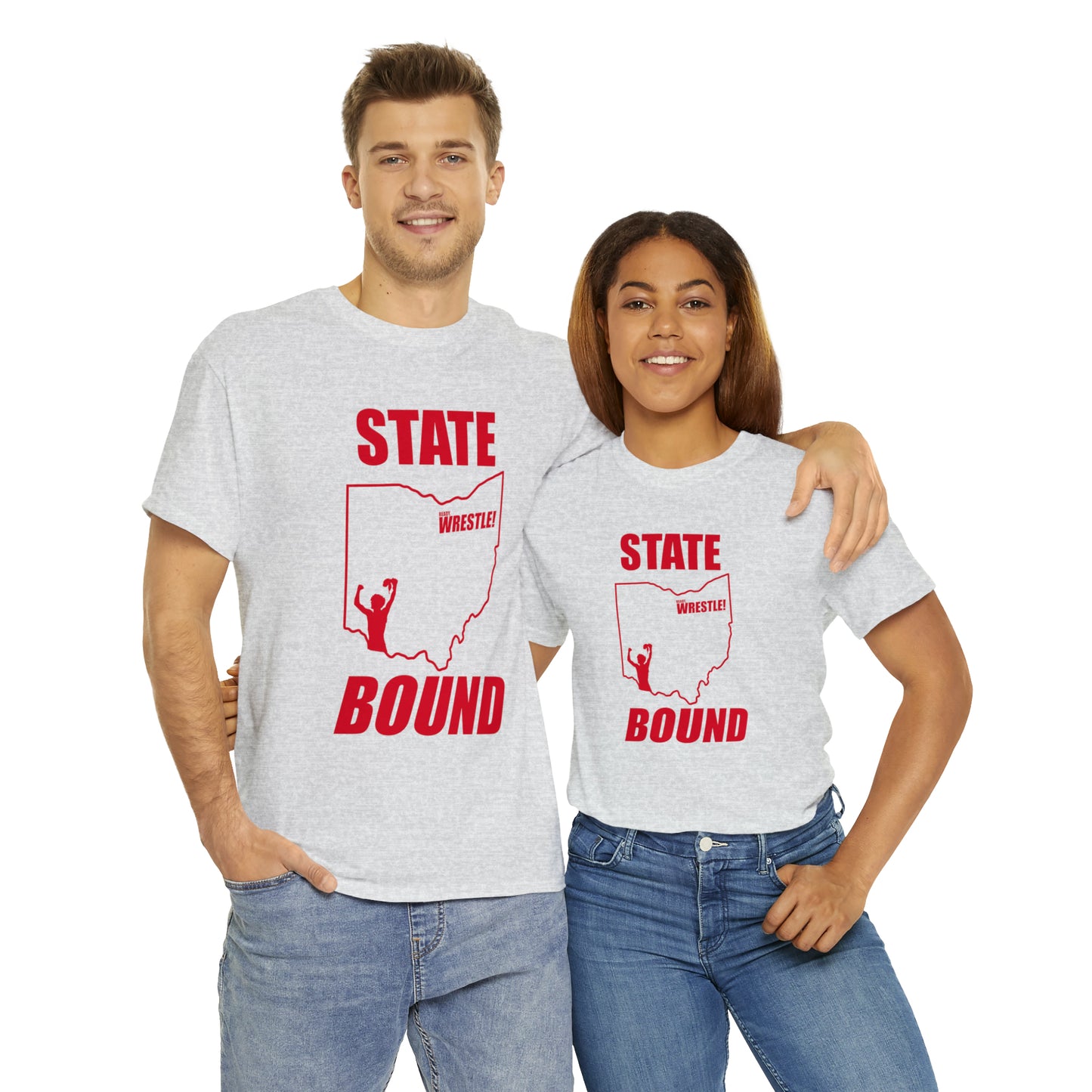 Ohio State Bound, Red Logo, Unisex Heavy Cotton Tee