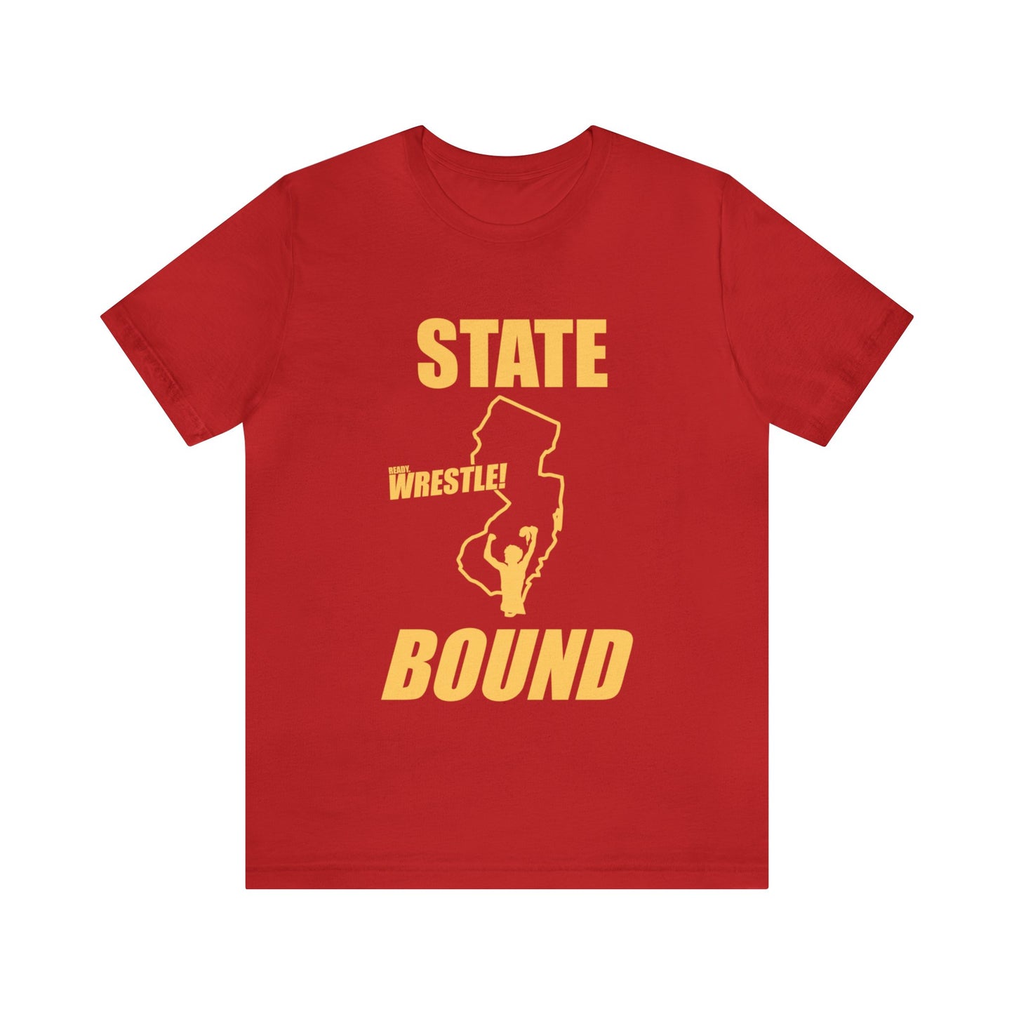 New Jersey State Bound, Gold Print, Bella+Canvas 3001, Unisex Jersey Short Sleeve Tee