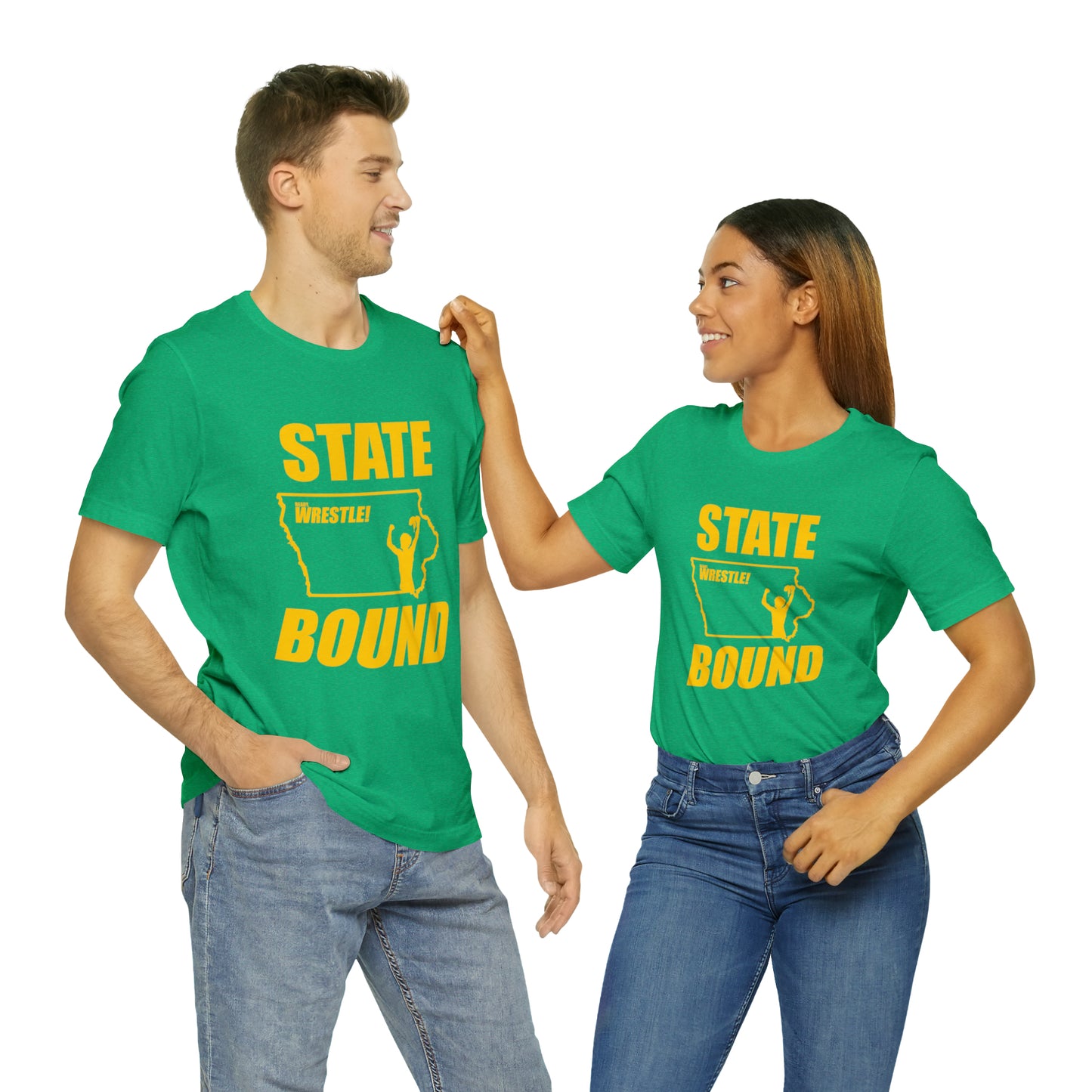 Iowa State Bound, Unisex Jersey Short Sleeve Tee, Gold Logo