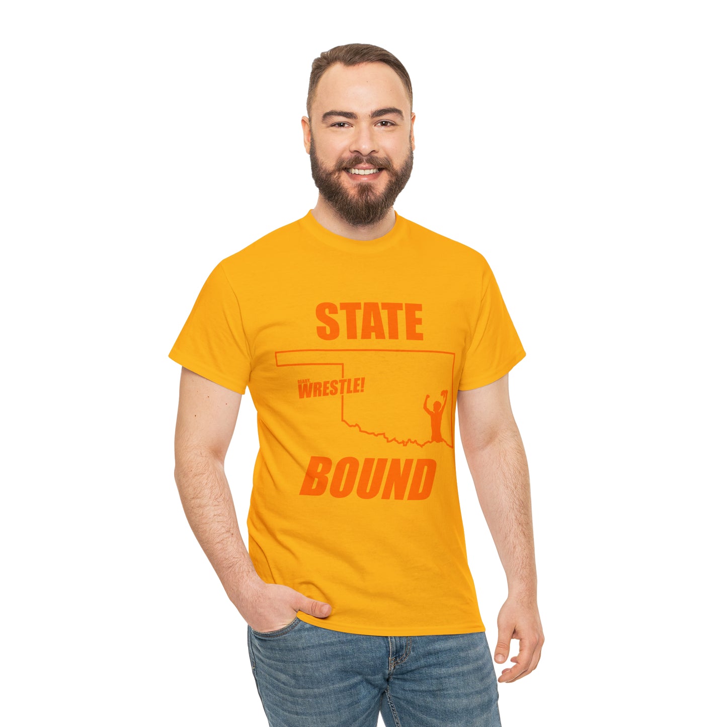 Oklahoma State Bound, Orange Logo, Unisex Heavy Cotton Tee