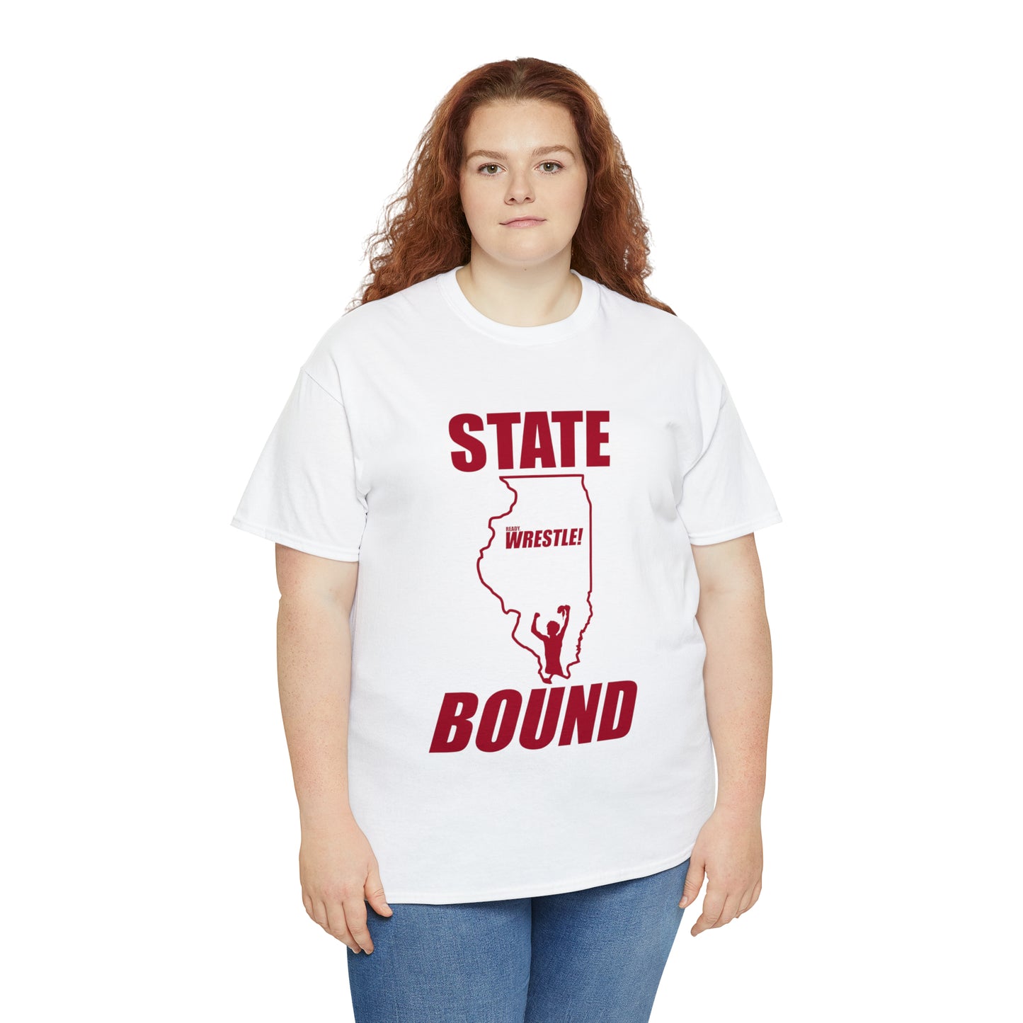 Illinois State Bound, Red Logo, Unisex Heavy Cotton Tee