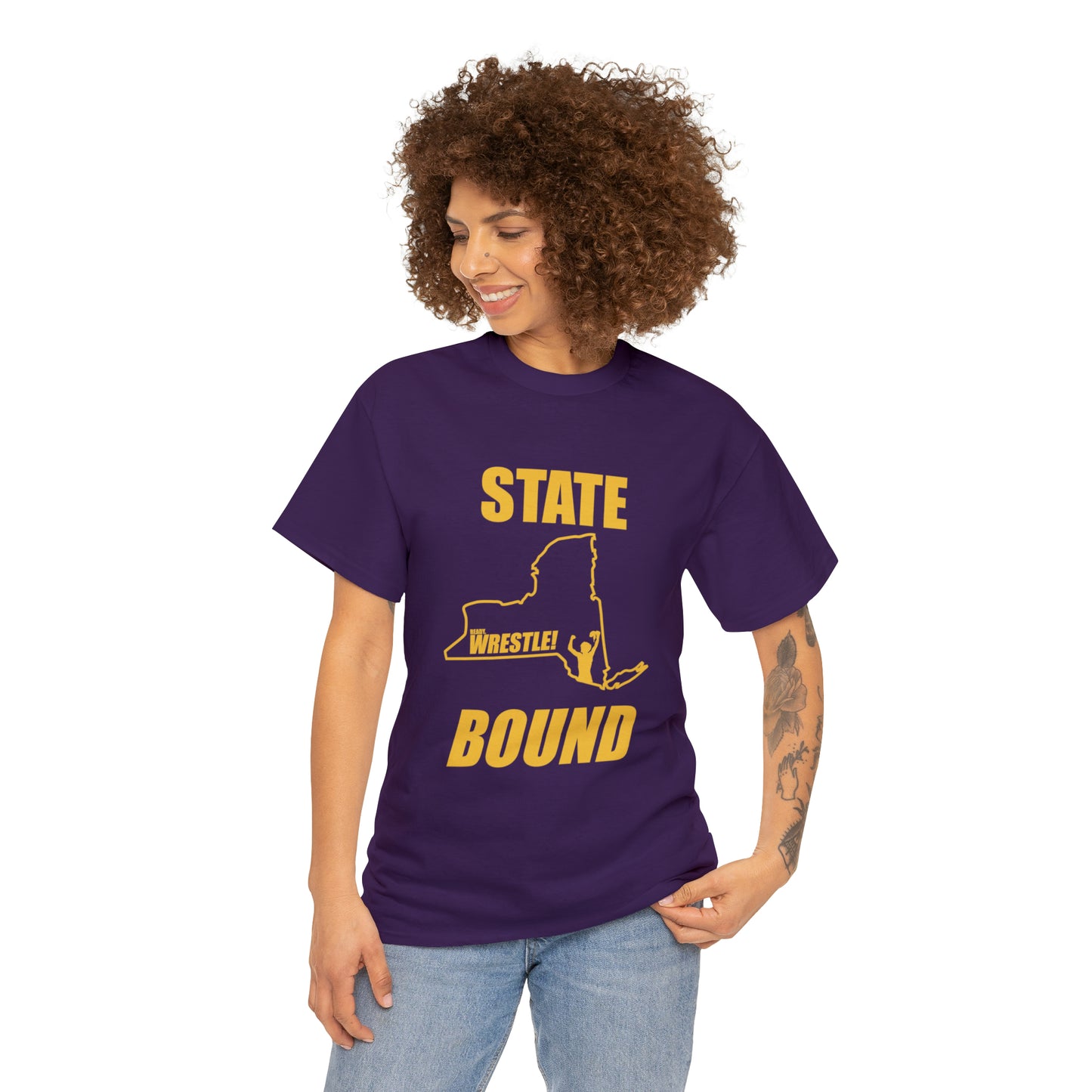 New York State Bound, Gold Logo, Unisex Heavy Cotton Tee