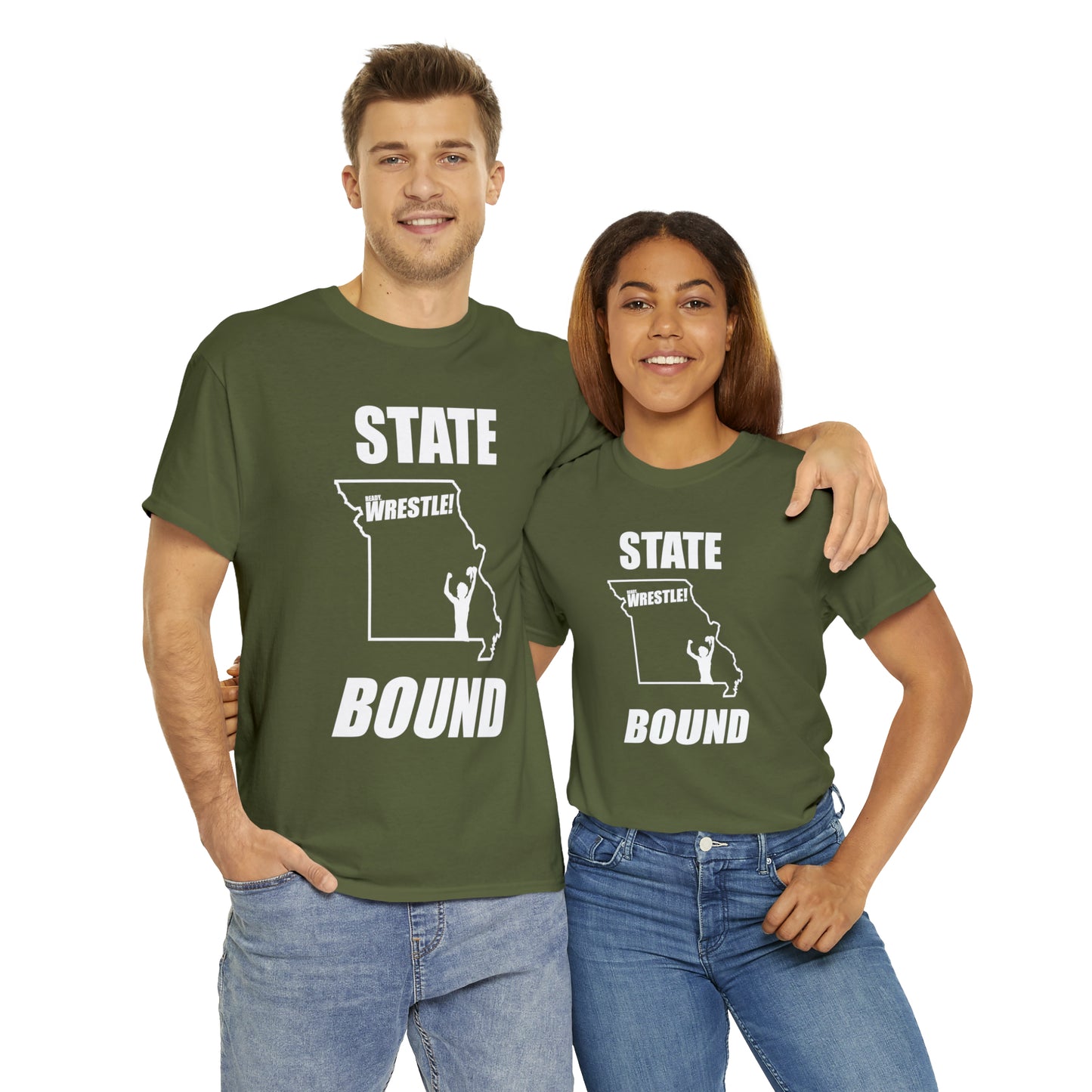 Missouri State Bound, White Logo, Unisex Heavy Cotton Tee