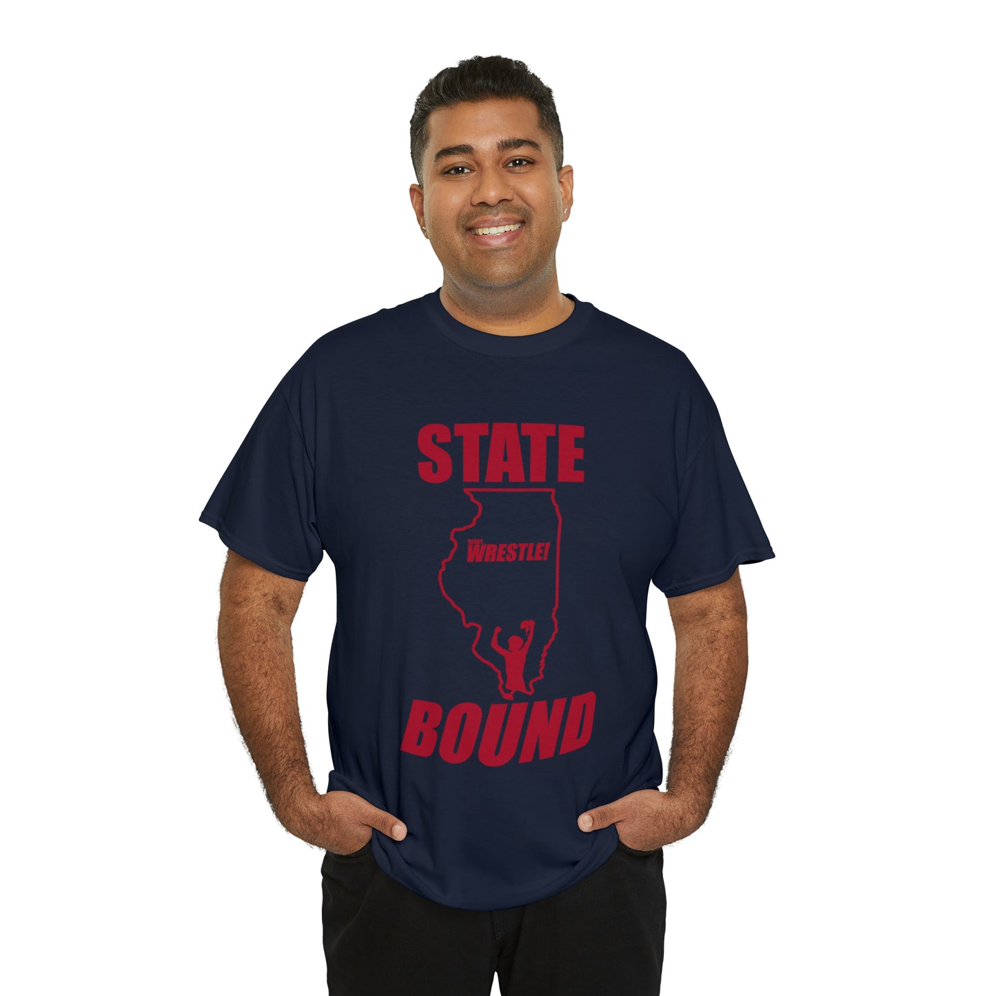 Illinois State Bound, Red Logo, Unisex Heavy Cotton Tee