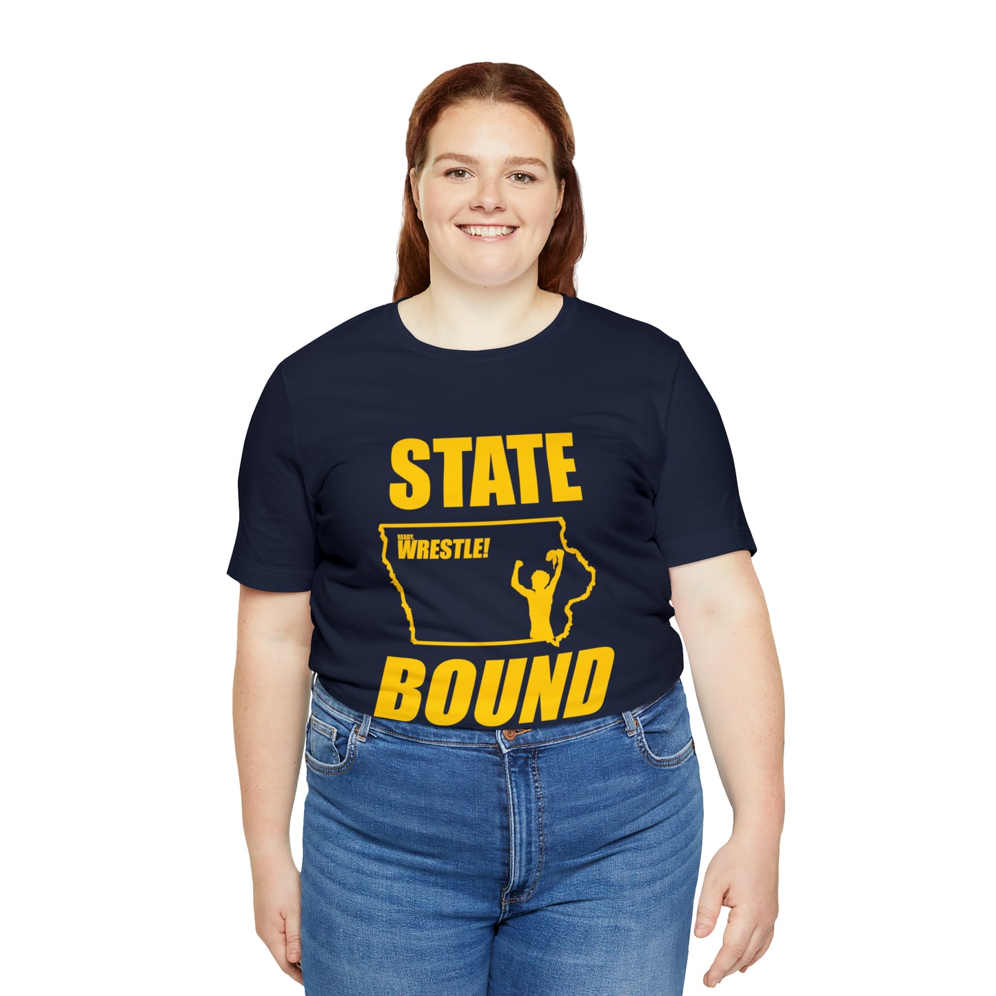 Iowa State Bound, Unisex Jersey Short Sleeve Tee, Gold Logo