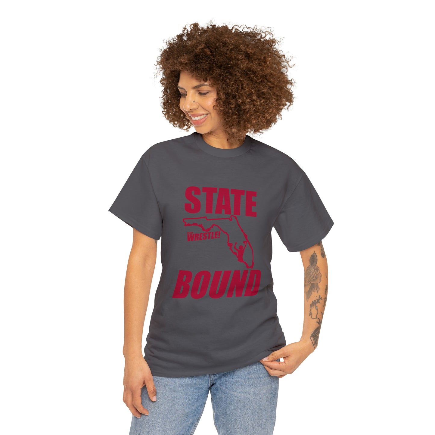 Florida State Bound, Red Logo, Unisex Heavy Cotton Tee