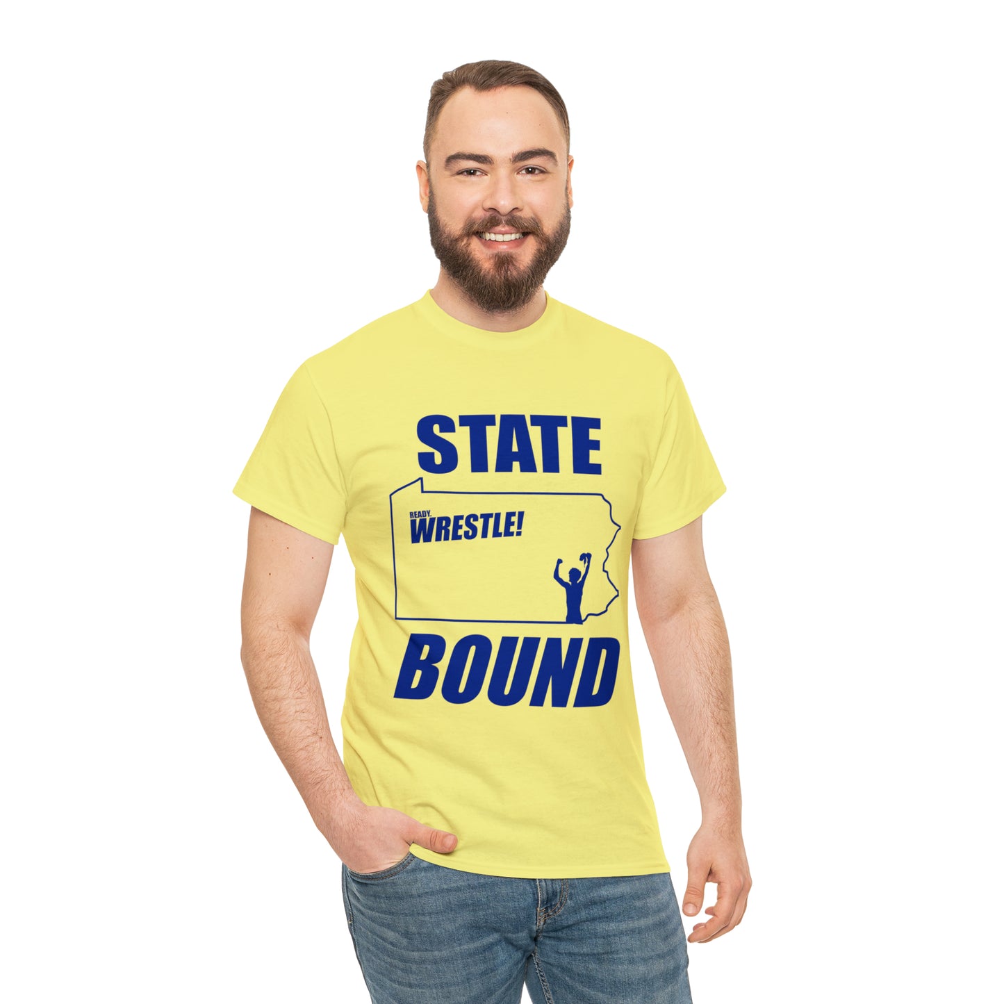 Pennsylvania State Bound, Royal Blue Logo, Unisex Heavy Cotton Tee