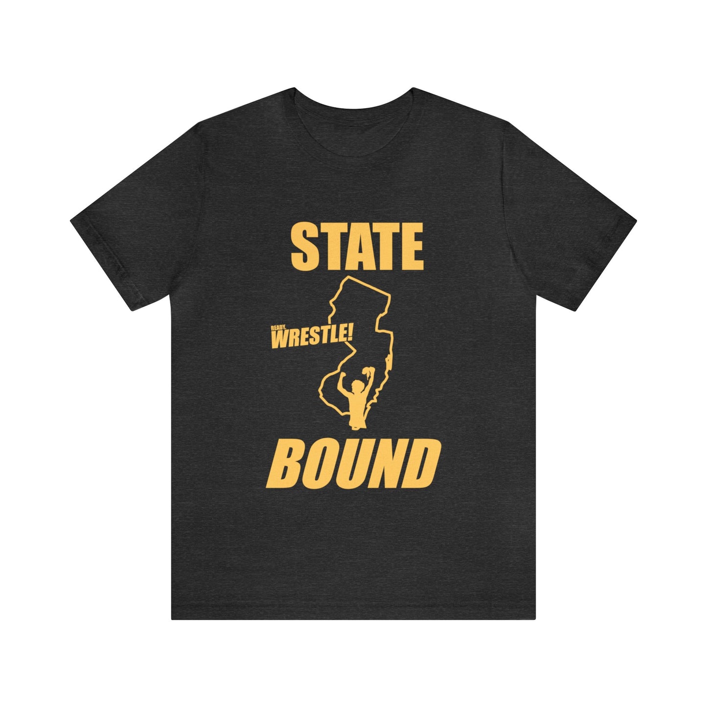 New Jersey State Bound, Gold Print, Bella+Canvas 3001, Unisex Jersey Short Sleeve Tee