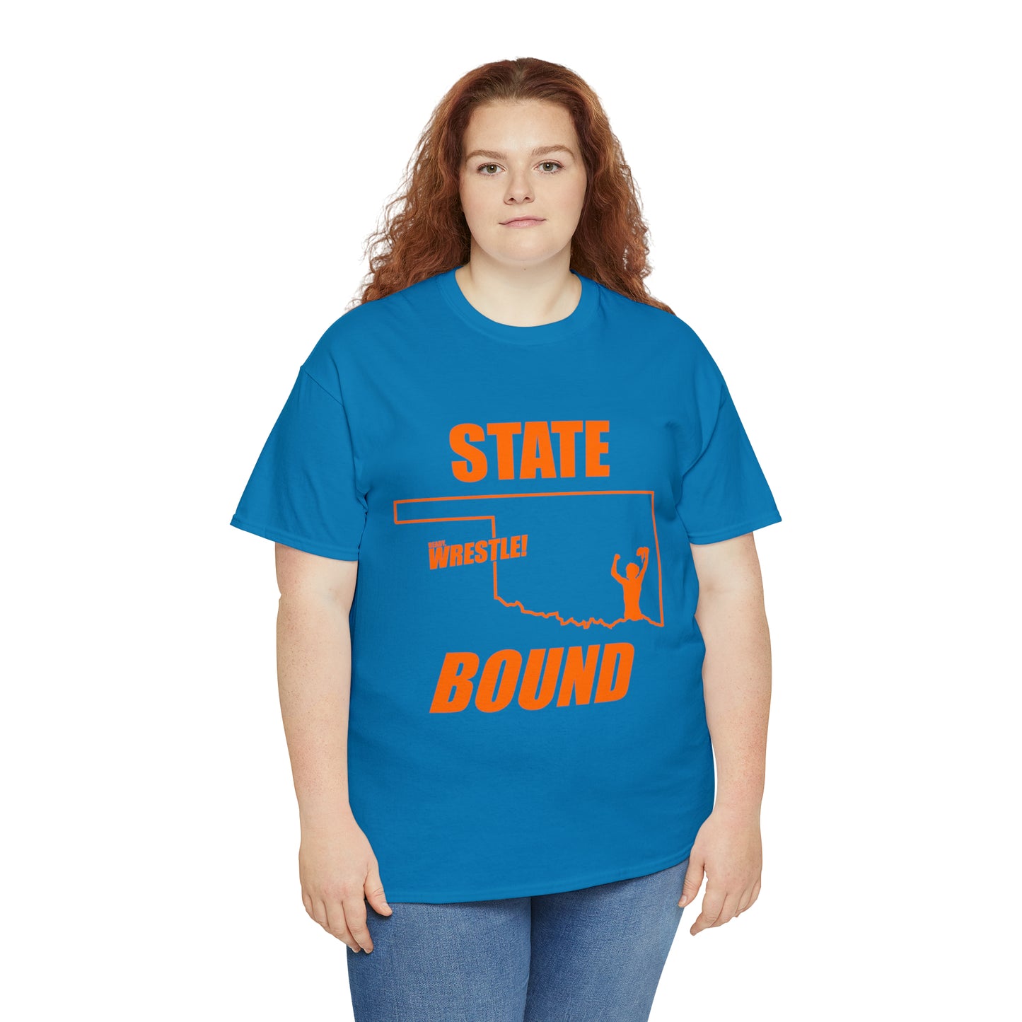 Oklahoma State Bound, Orange Logo, Unisex Heavy Cotton Tee