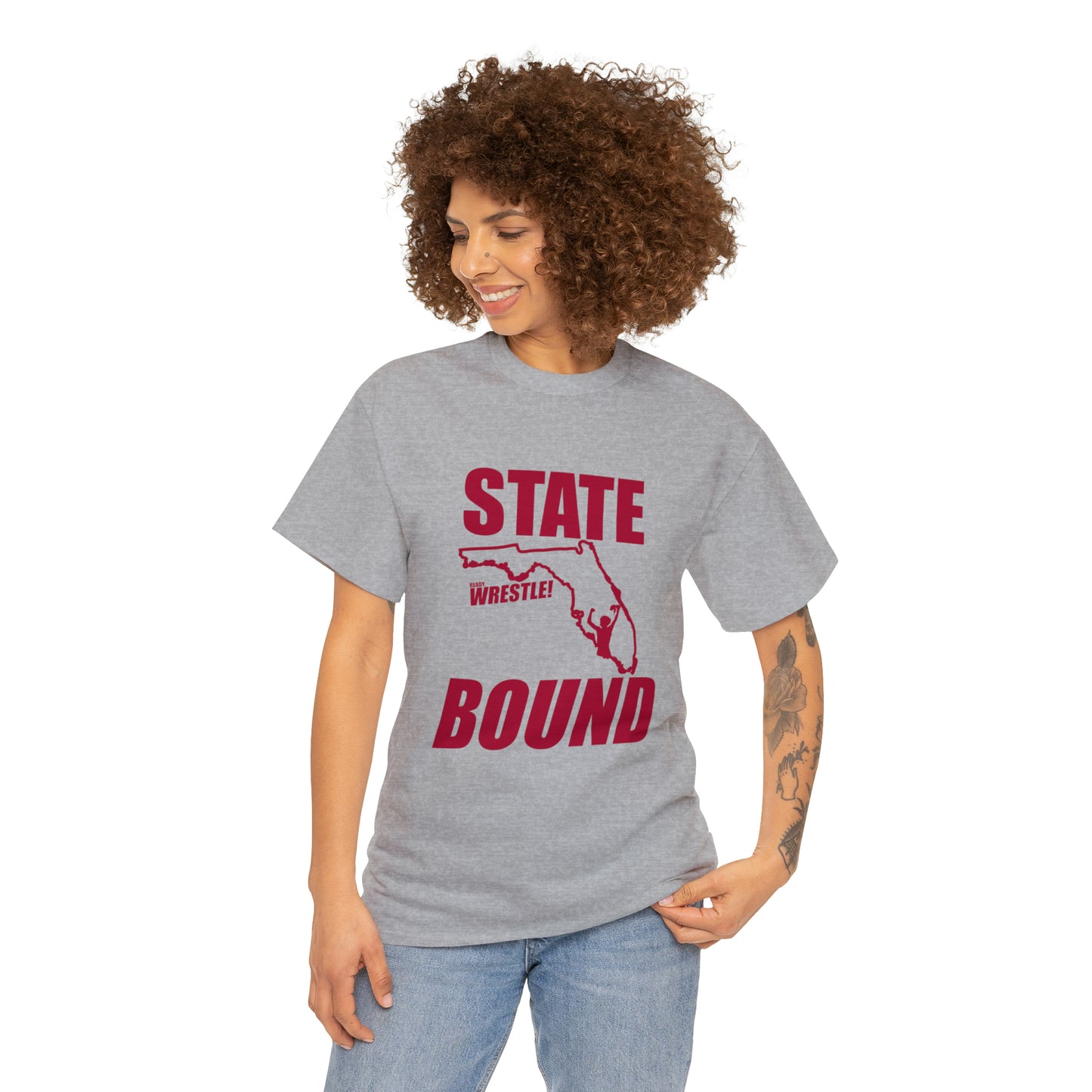 Florida State Bound, Red Logo, Unisex Heavy Cotton Tee