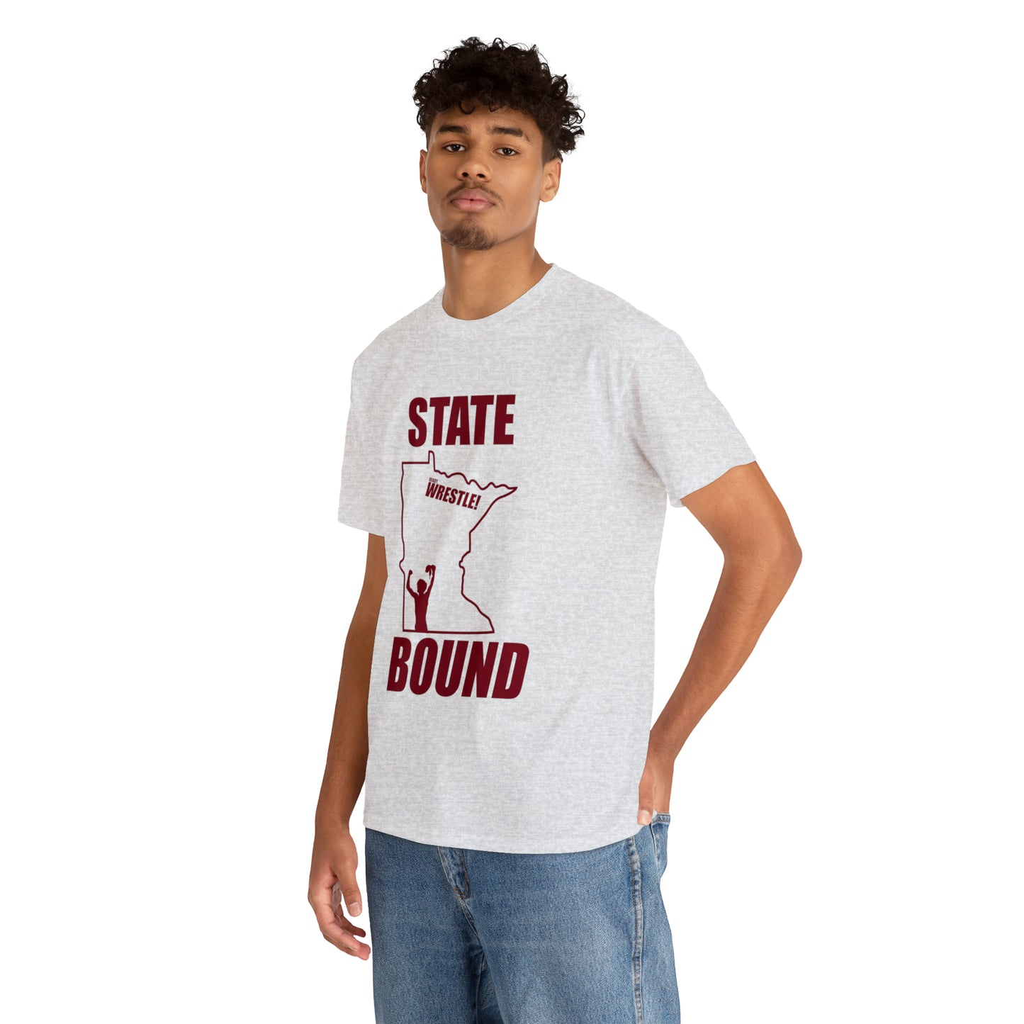 Minnetsota State Bound, Maroon Logo, Unisex Heavy Cotton Tee