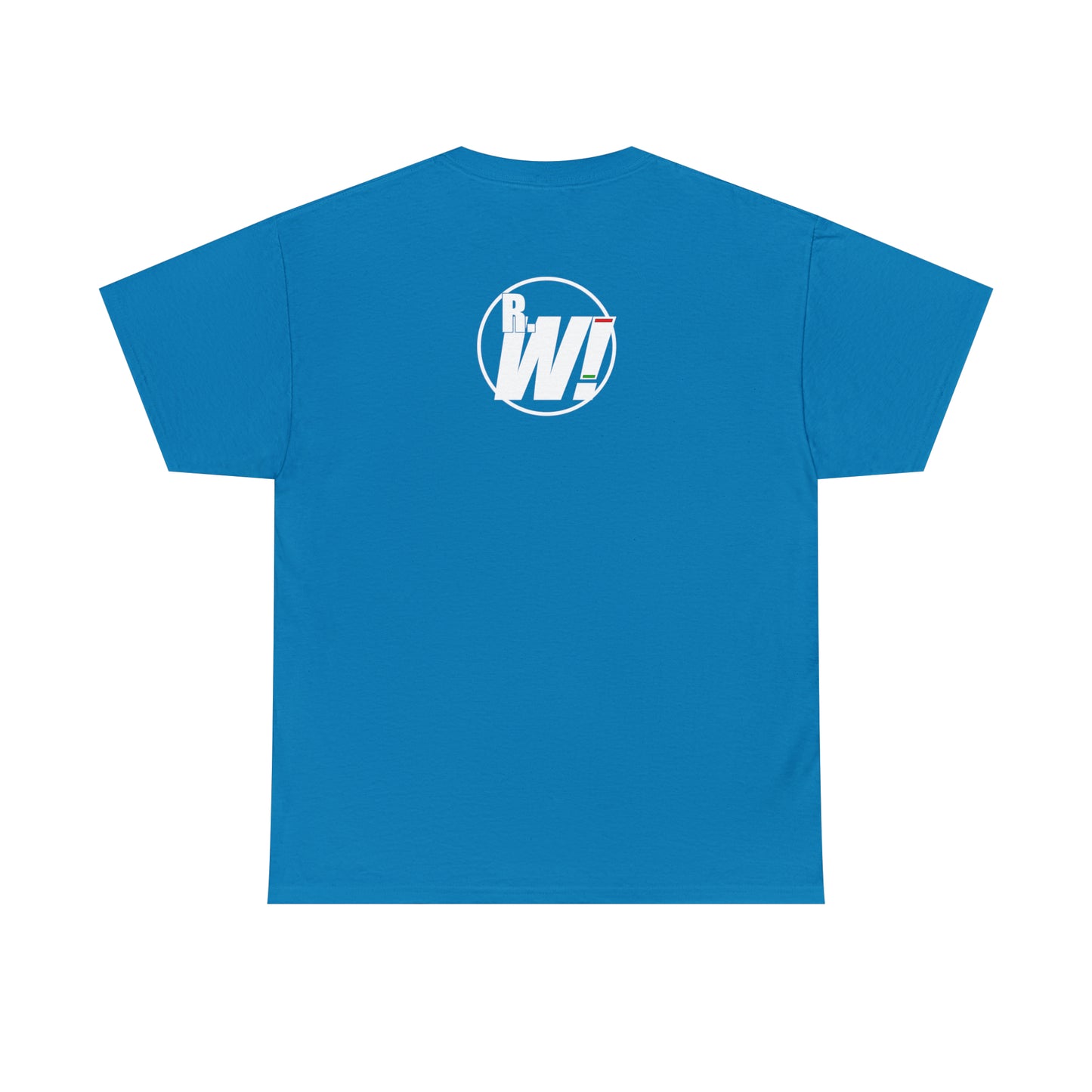 Ready. Wrestle! White Logo w/Blue Silhouettes, Unisex Heavy Cotton Tee