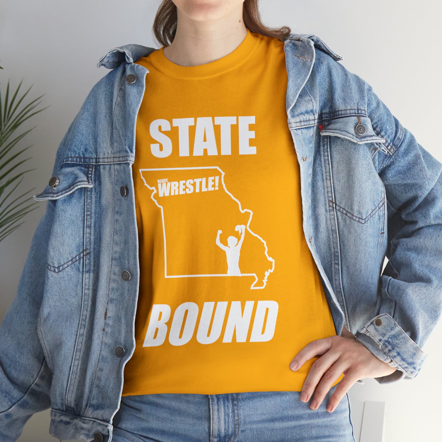 Missouri State Bound, White Logo, Unisex Heavy Cotton Tee